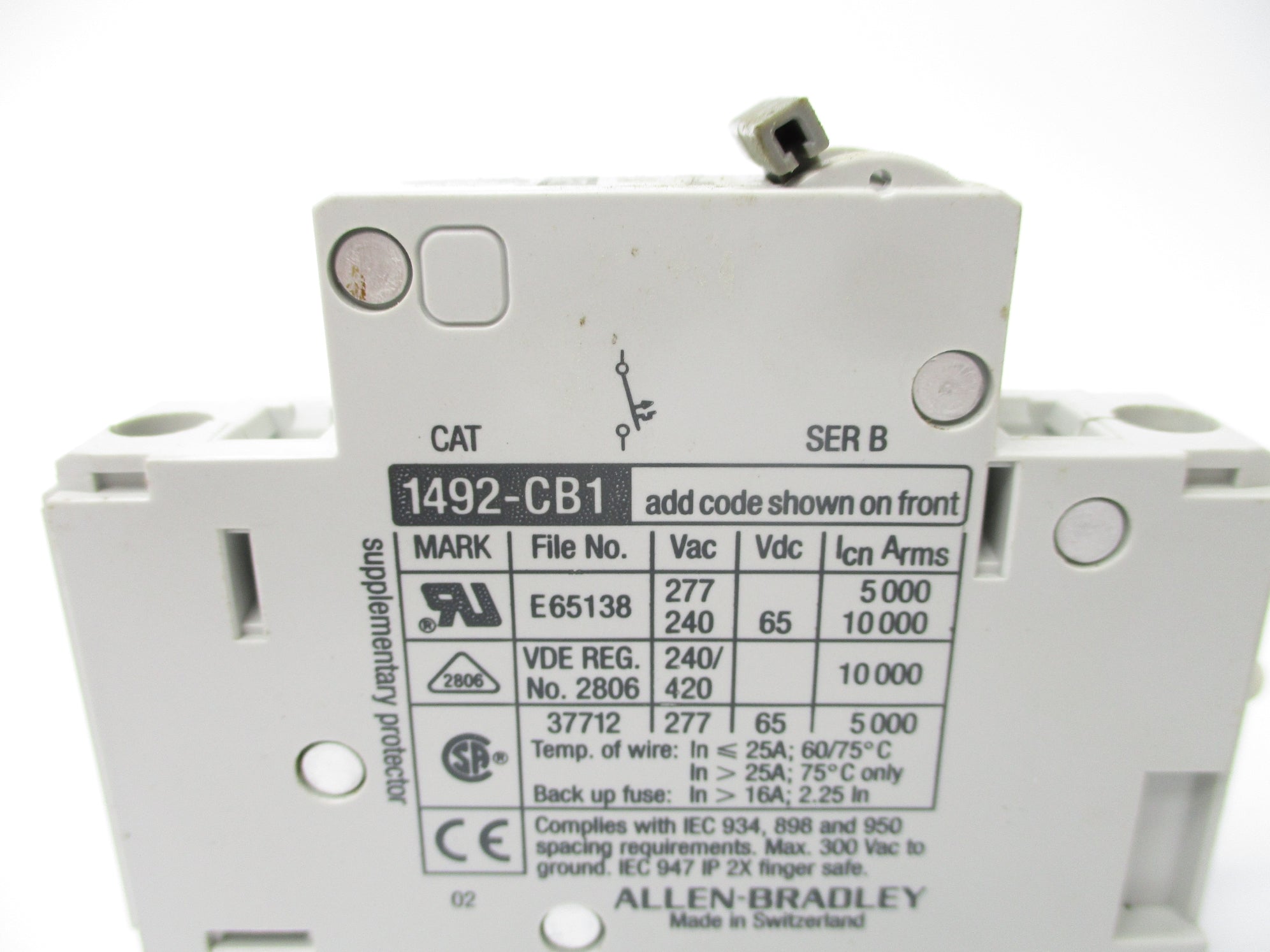 ALLEN BRADLEY 1492-CB1G050 SER. B 277VAC 5A UNMP