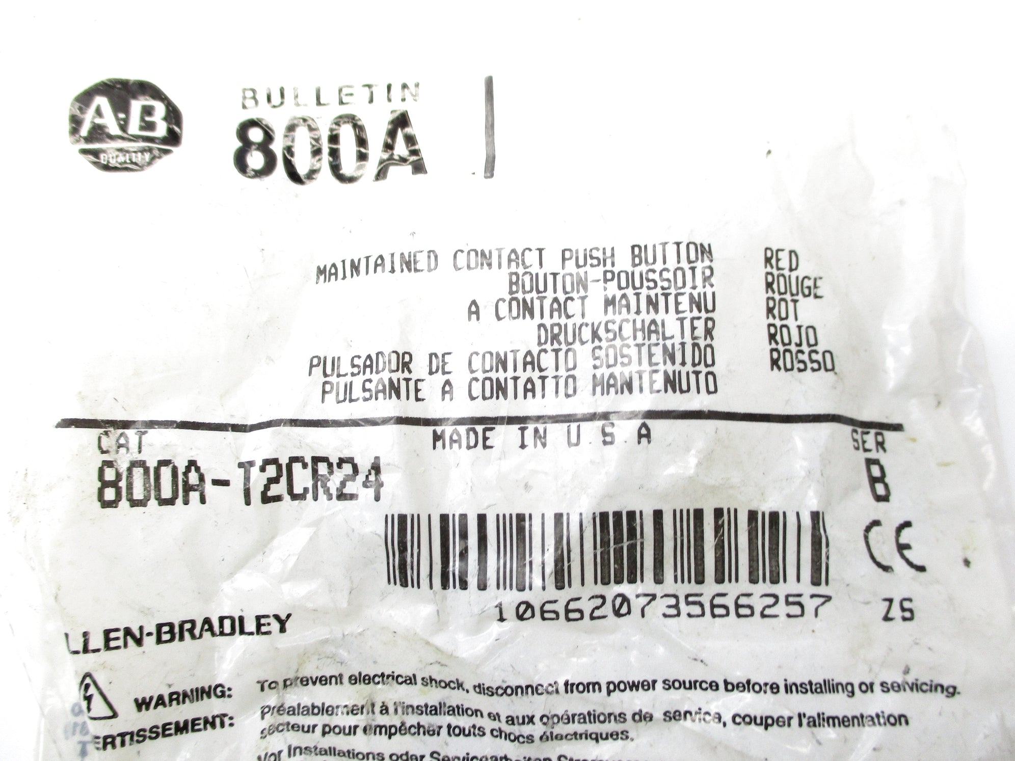 ALLEN BRADLEY 800A-T2CR24 SER. B NSMP