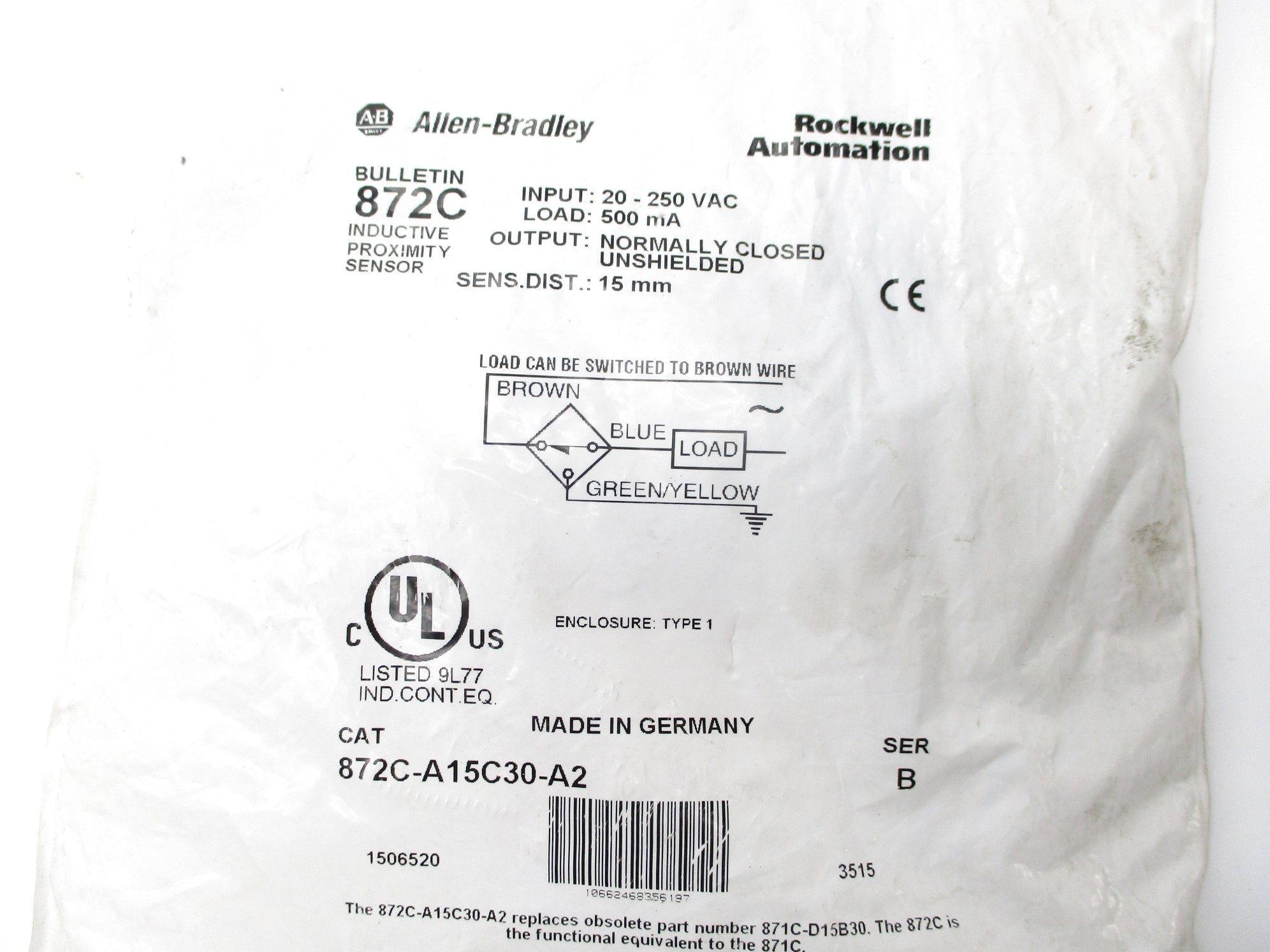 ALLEN BRADLEY 872C-A15C30-A2 SER. B NSMP