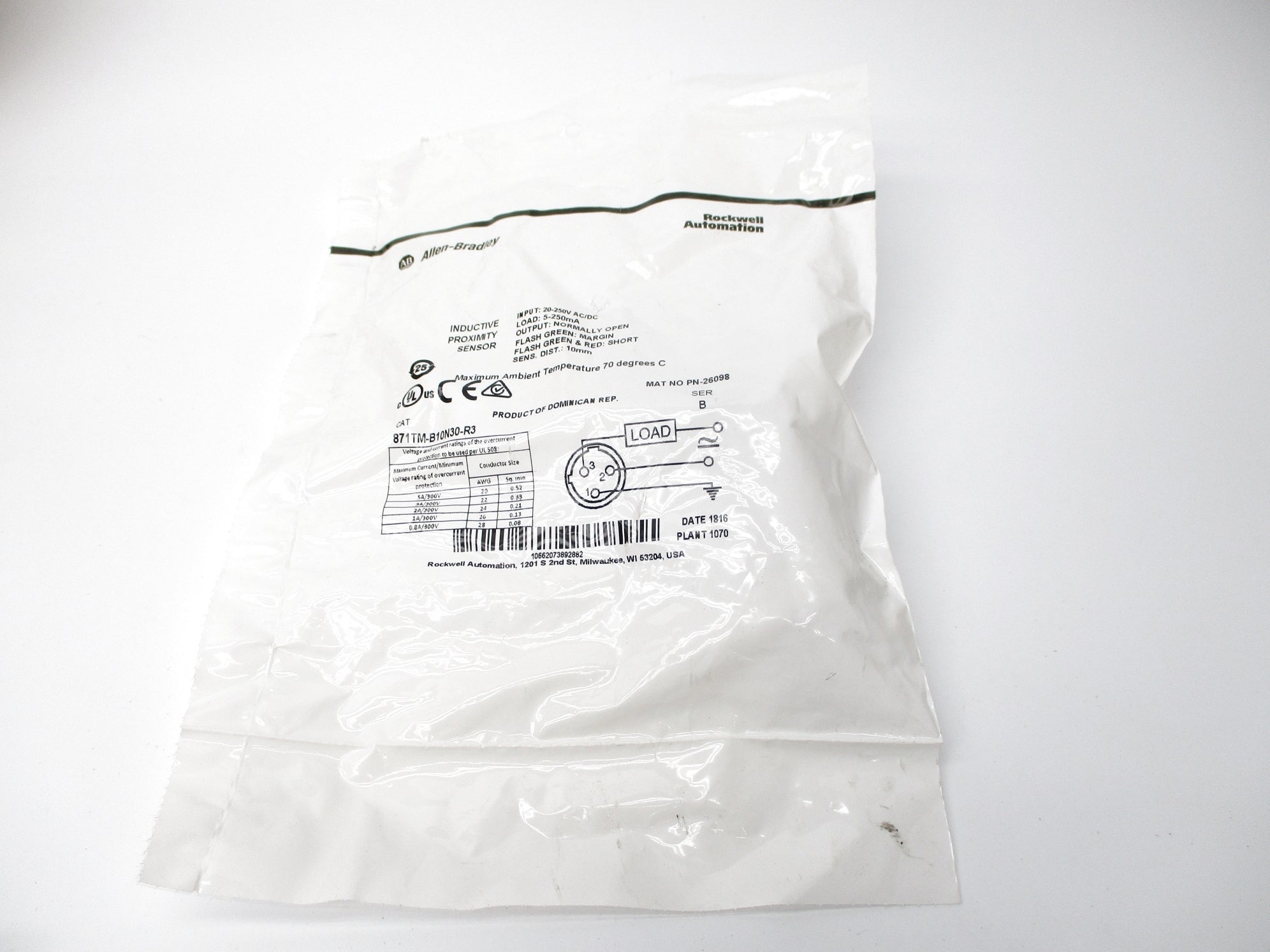ALLEN BRADLEY 871TM-B10N30-R3 SER. B NSMP
