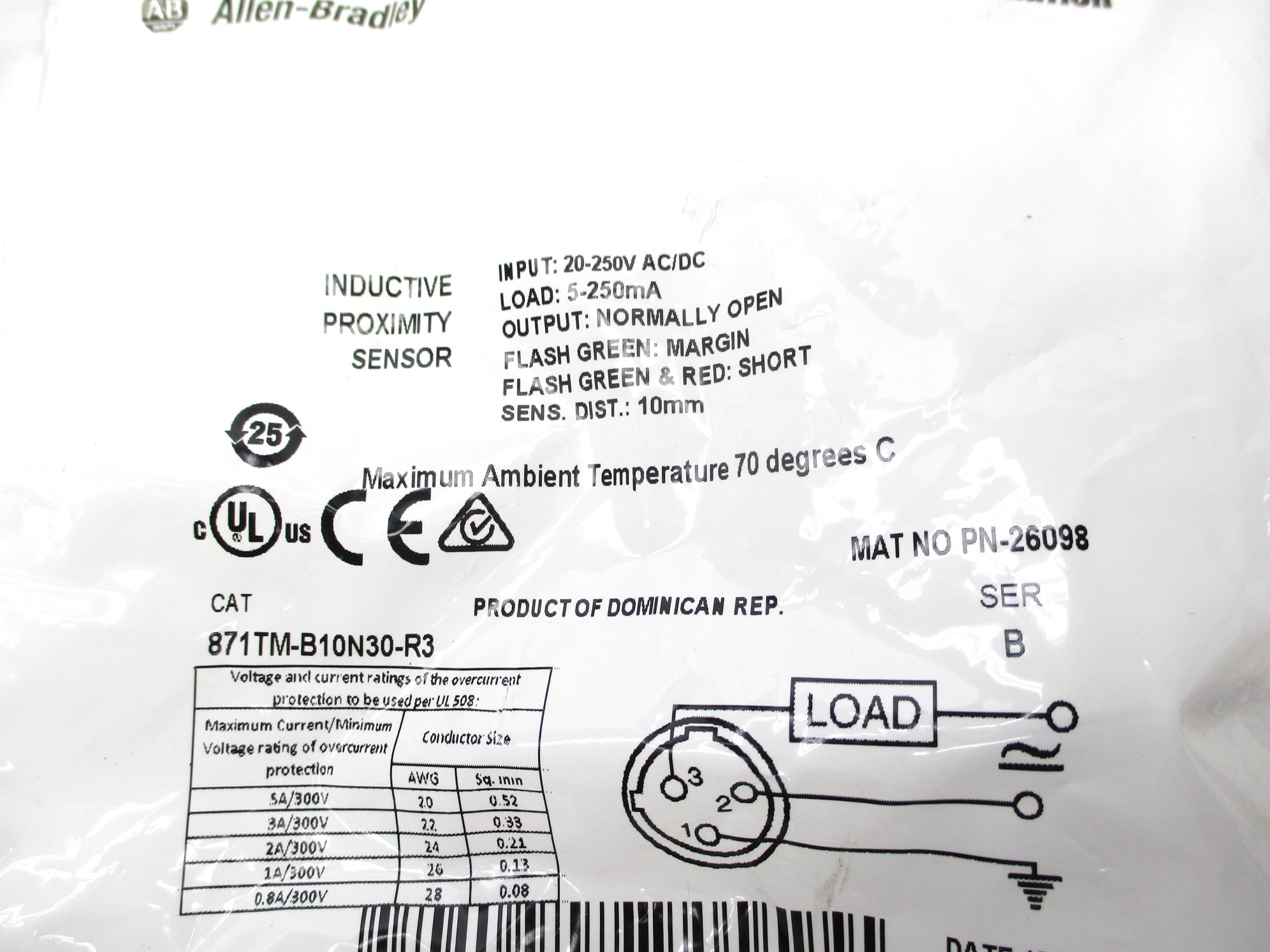 ALLEN BRADLEY 871TM-B10N30-R3 SER. B NSMP
