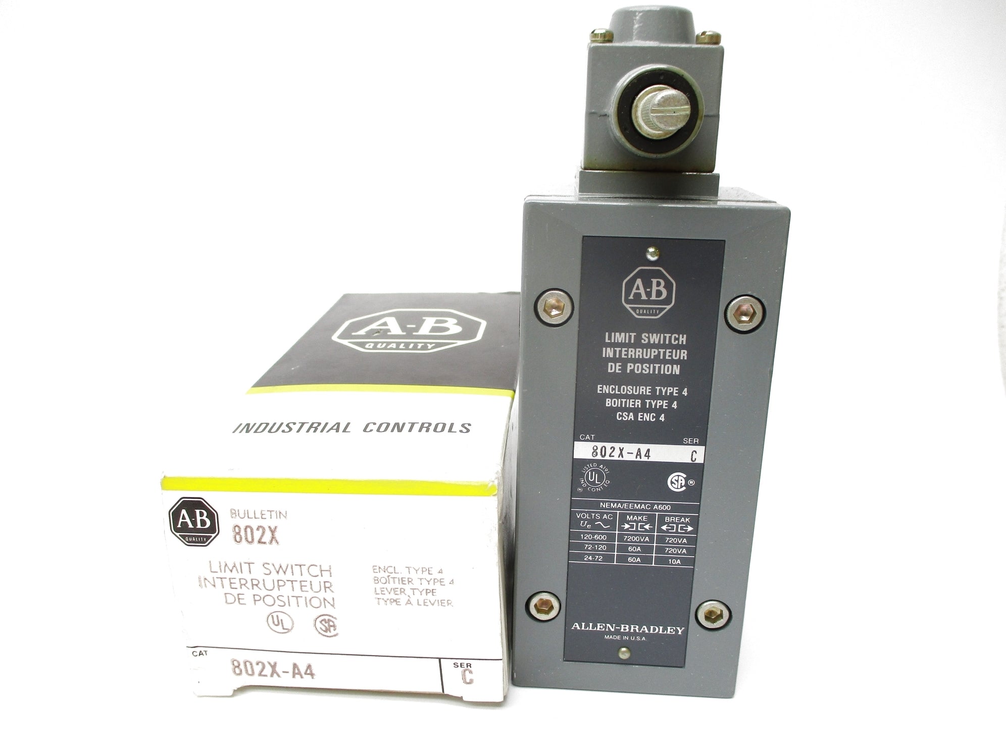 ALLEN BRADLEY 802X-A4 SER. C 120-600VAC 60A (BK/YL) NSMP