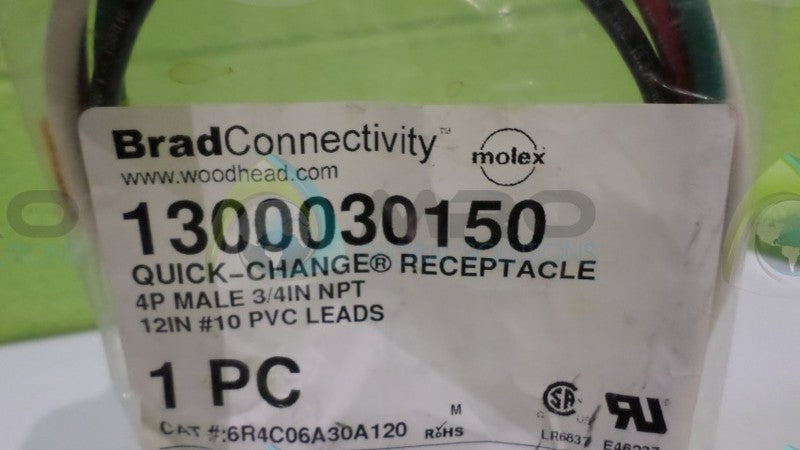 WOODHEAD INC. 6R4C06A30A120 QUICK CHANGE RECEPTACLE NSMP