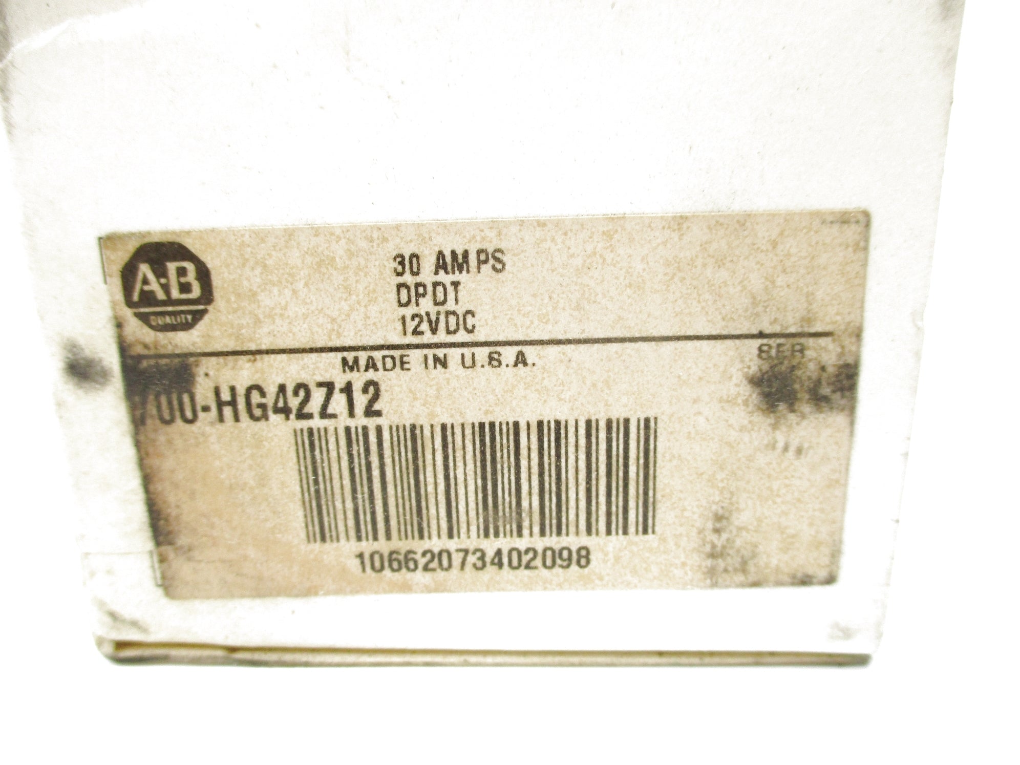 ALLEN BRADLEY 700-HG42Z12 SER. A 30A 12VDC (BK/YL) NSMP