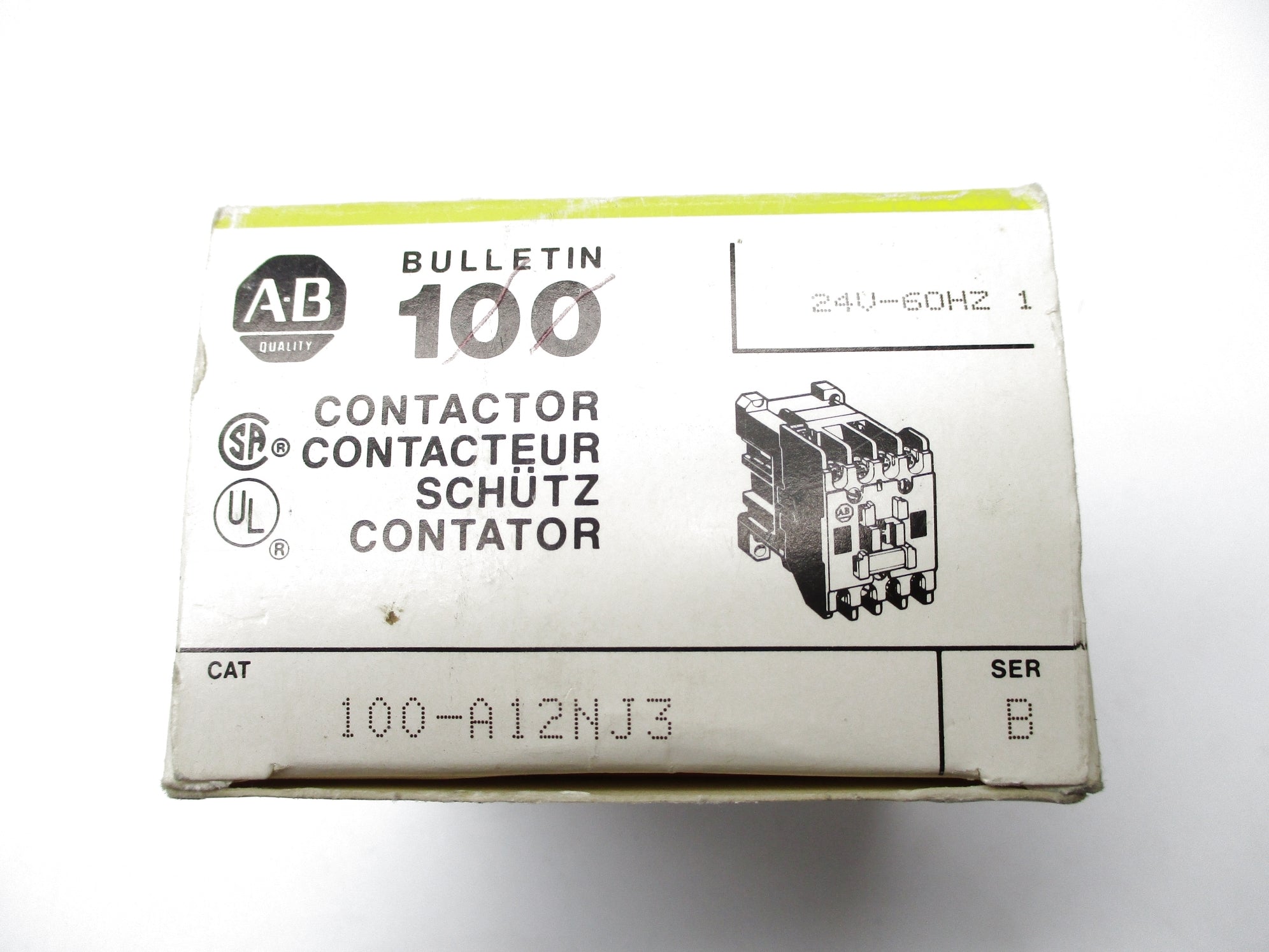 ALLEN BRADLEY 100-A12NJ3 SER. B 24V (BK/YL) NSMP