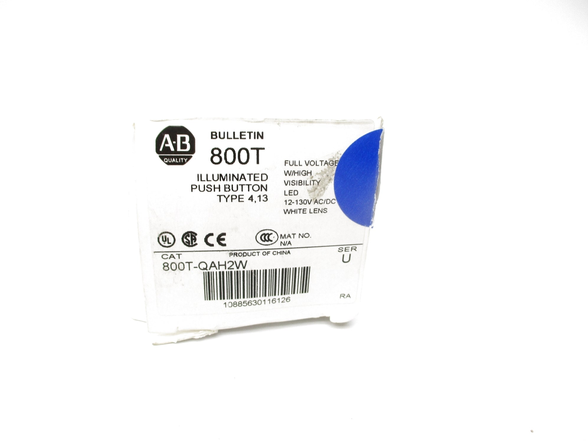 ALLEN BRADLEY 800T-QAH2W SER. U (WH) NSMP