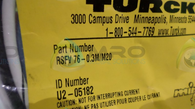 TURCK RSFV76-0.3M/M20 CONNECTOR NSMP