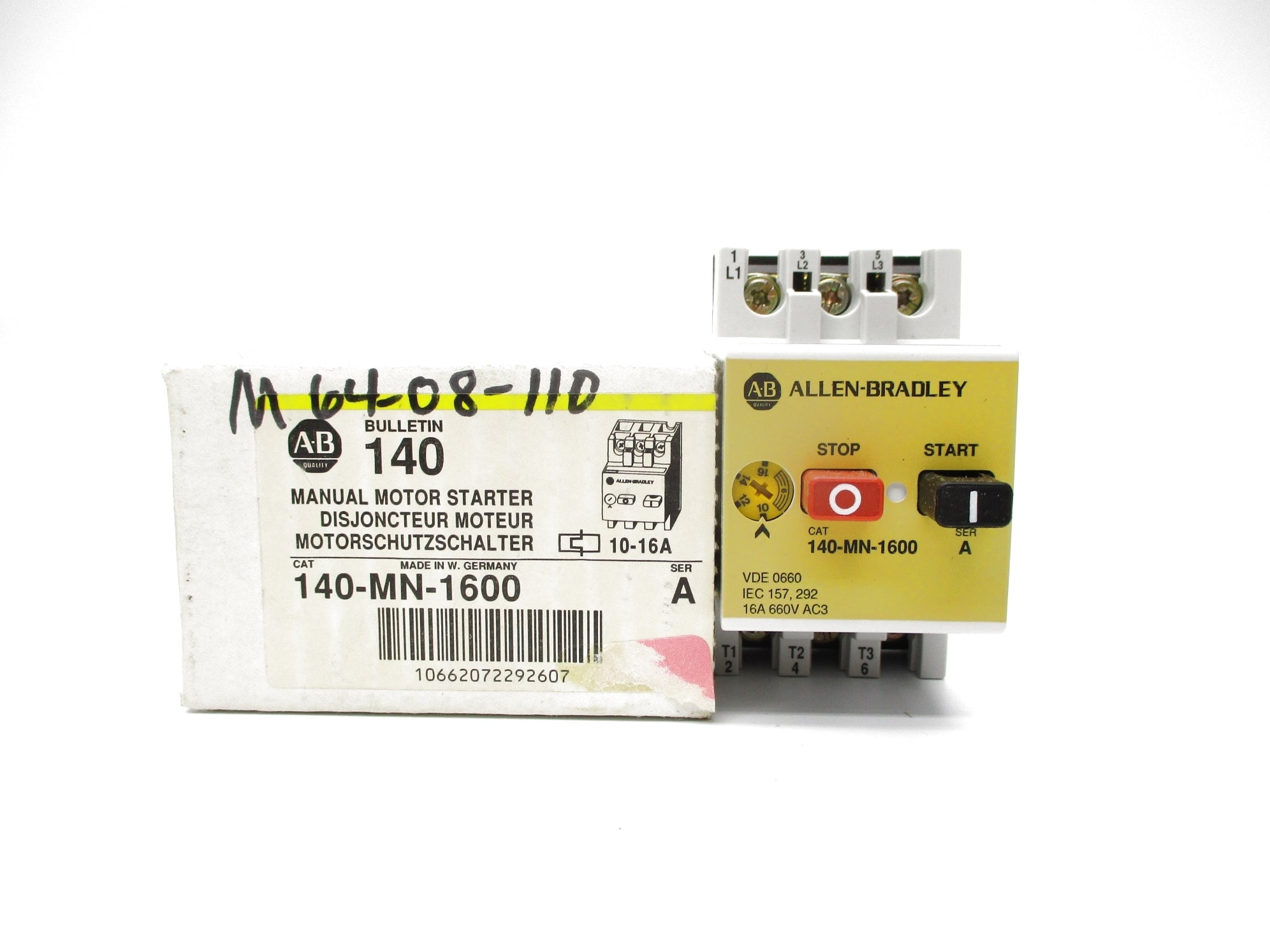 ALLEN BRADLEY 140-MN-1600 SER. A 660V 10-16A (WH/YL) NSMP