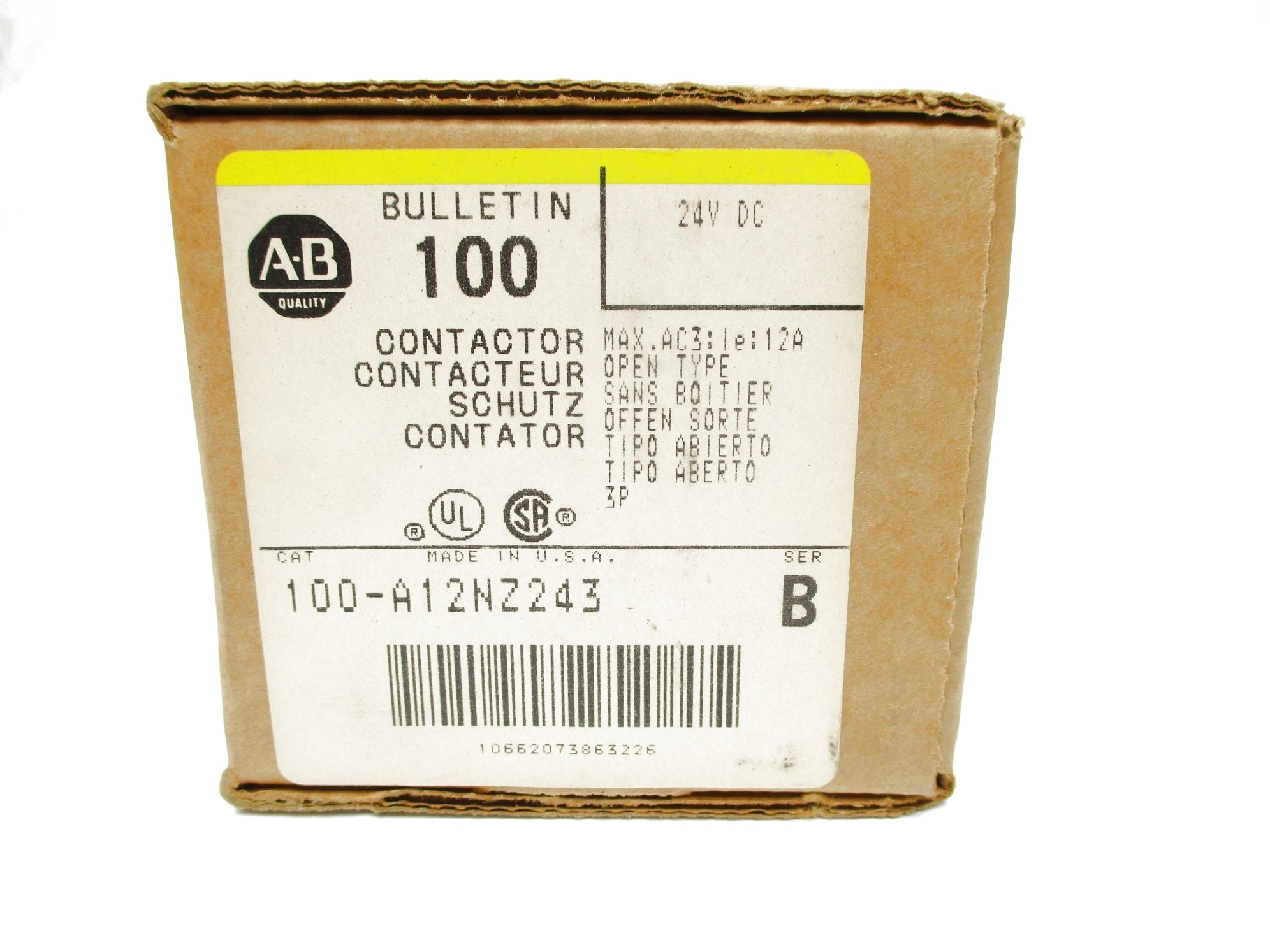 ALLEN BRADLEY 100-A12NZ243 SER. B 24VDC 12A (BR/YL) NSMP