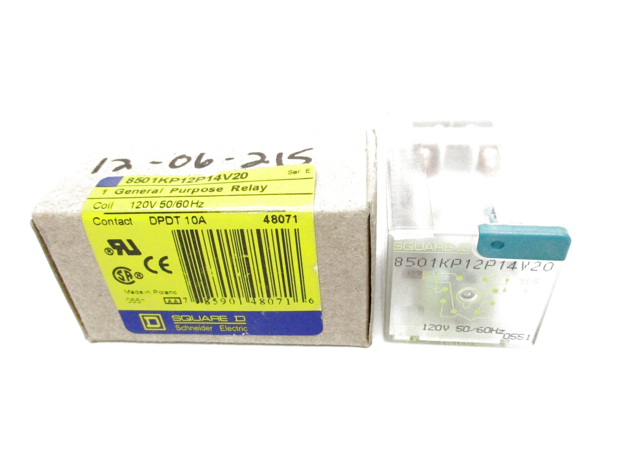 SQUARE D 8501KP12P14V20 SER. E 120V 10A NSMP