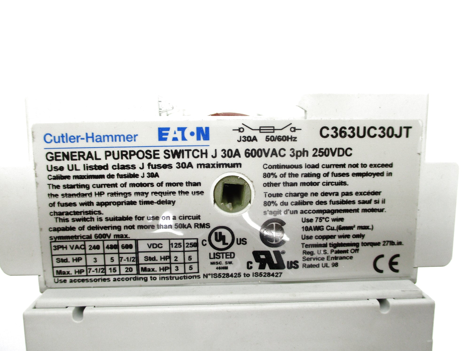 CUTLER HAMMER C363UC30JT NSNP