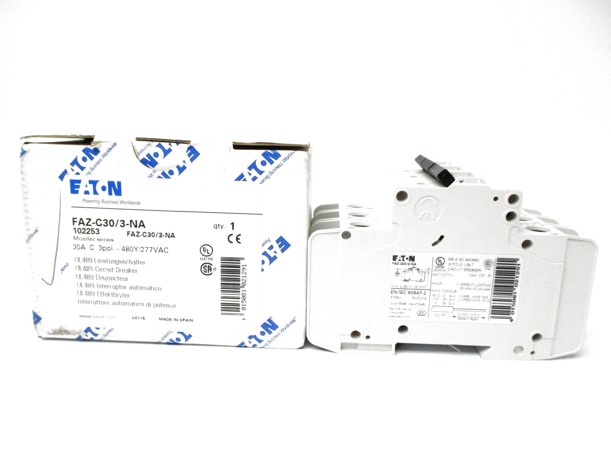 EATON FAZ-C30/3-NA 277VAC 30A NSMP