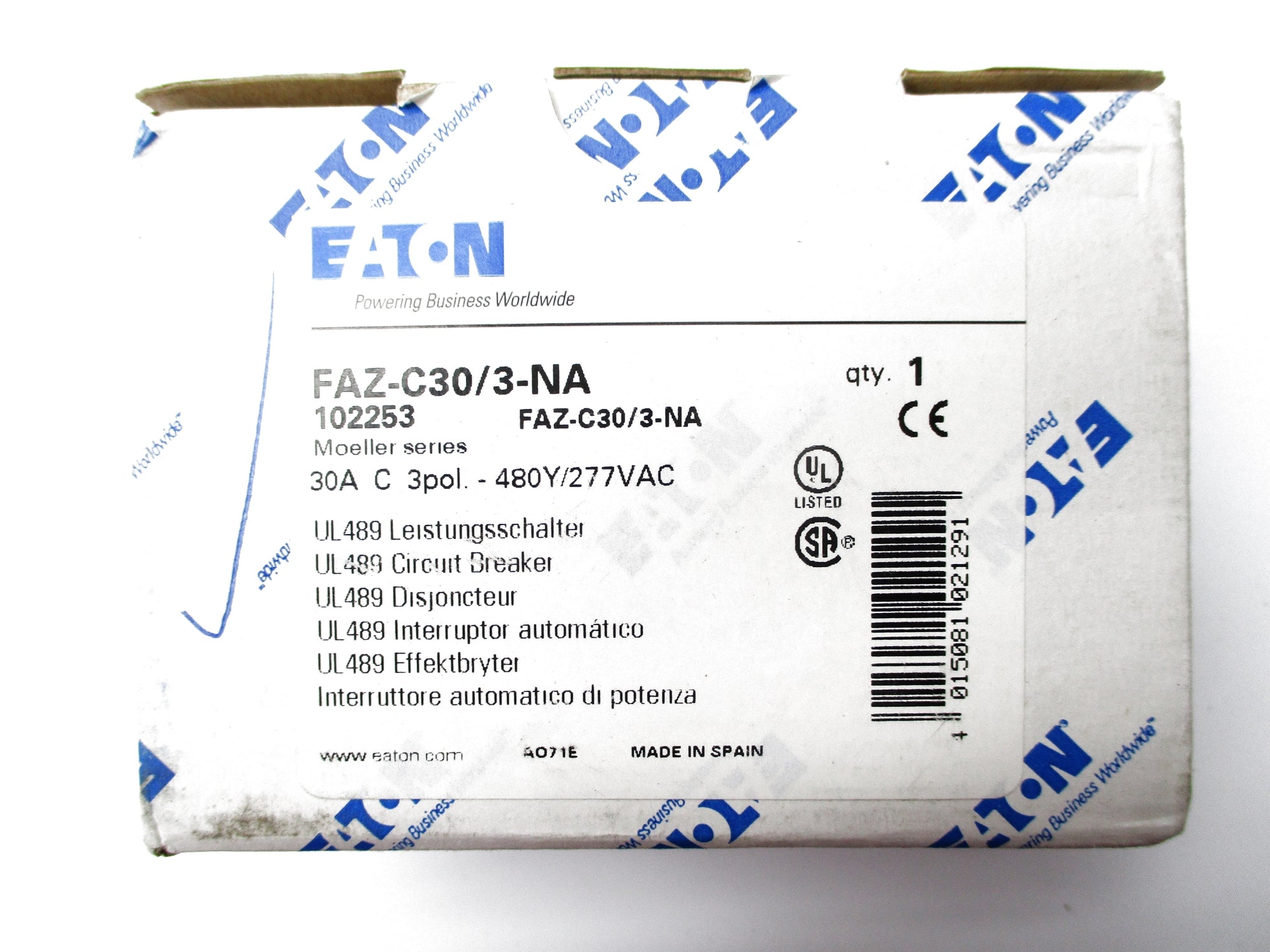 EATON FAZ-C30/3-NA 277VAC 30A NSMP