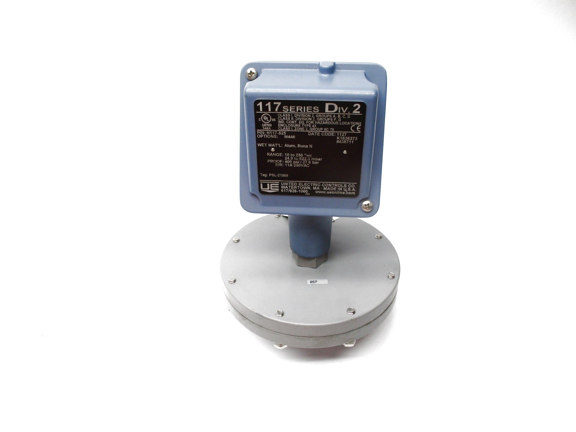 UNITED ELECTRIC H117-525 400PSI NSNP
