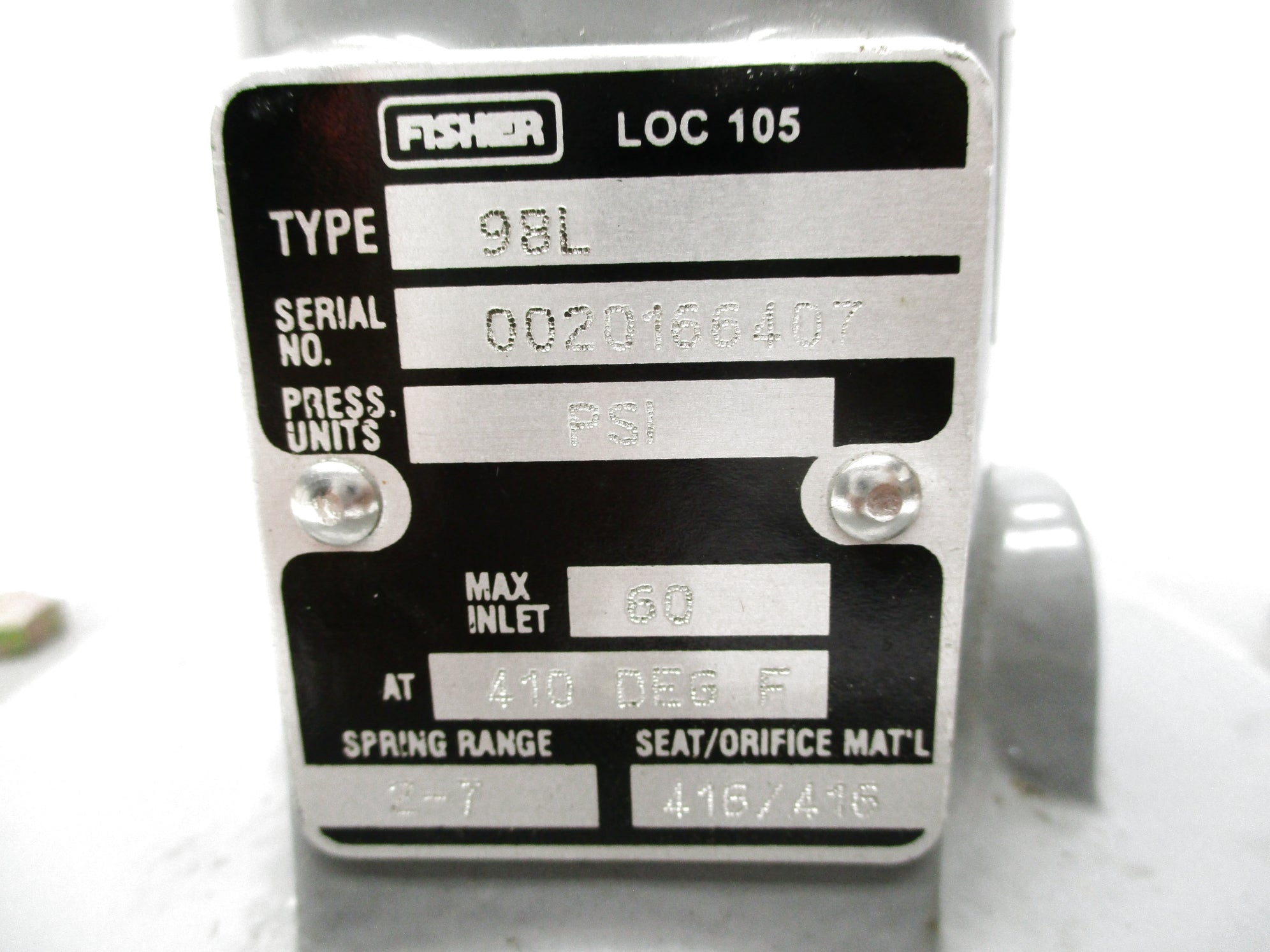 FISHER CONTROLS 98L NSNP