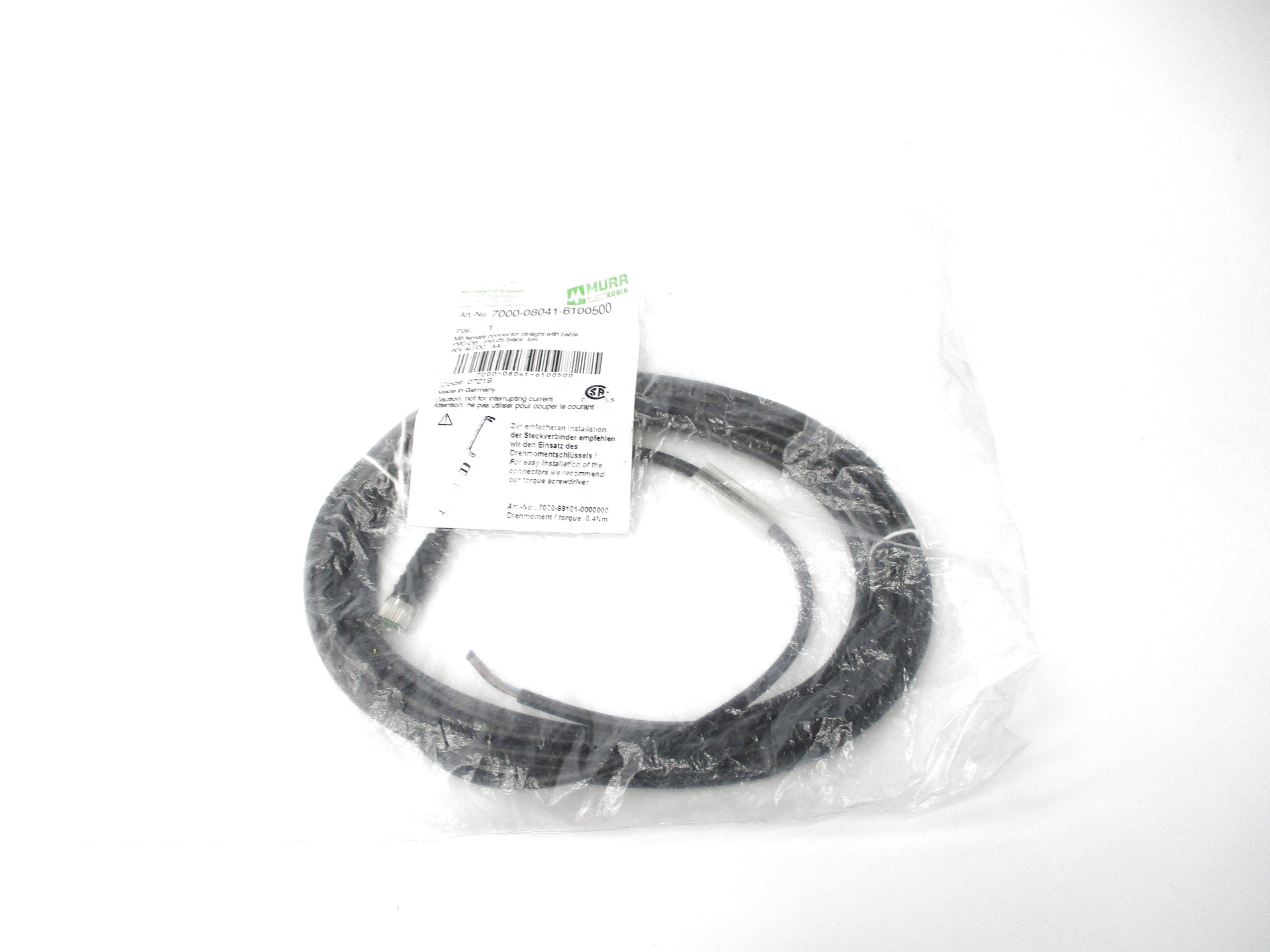 MURR ELEKTRONIK 7000-08041-6100500 60VAC/DC 4A 5M NSMP