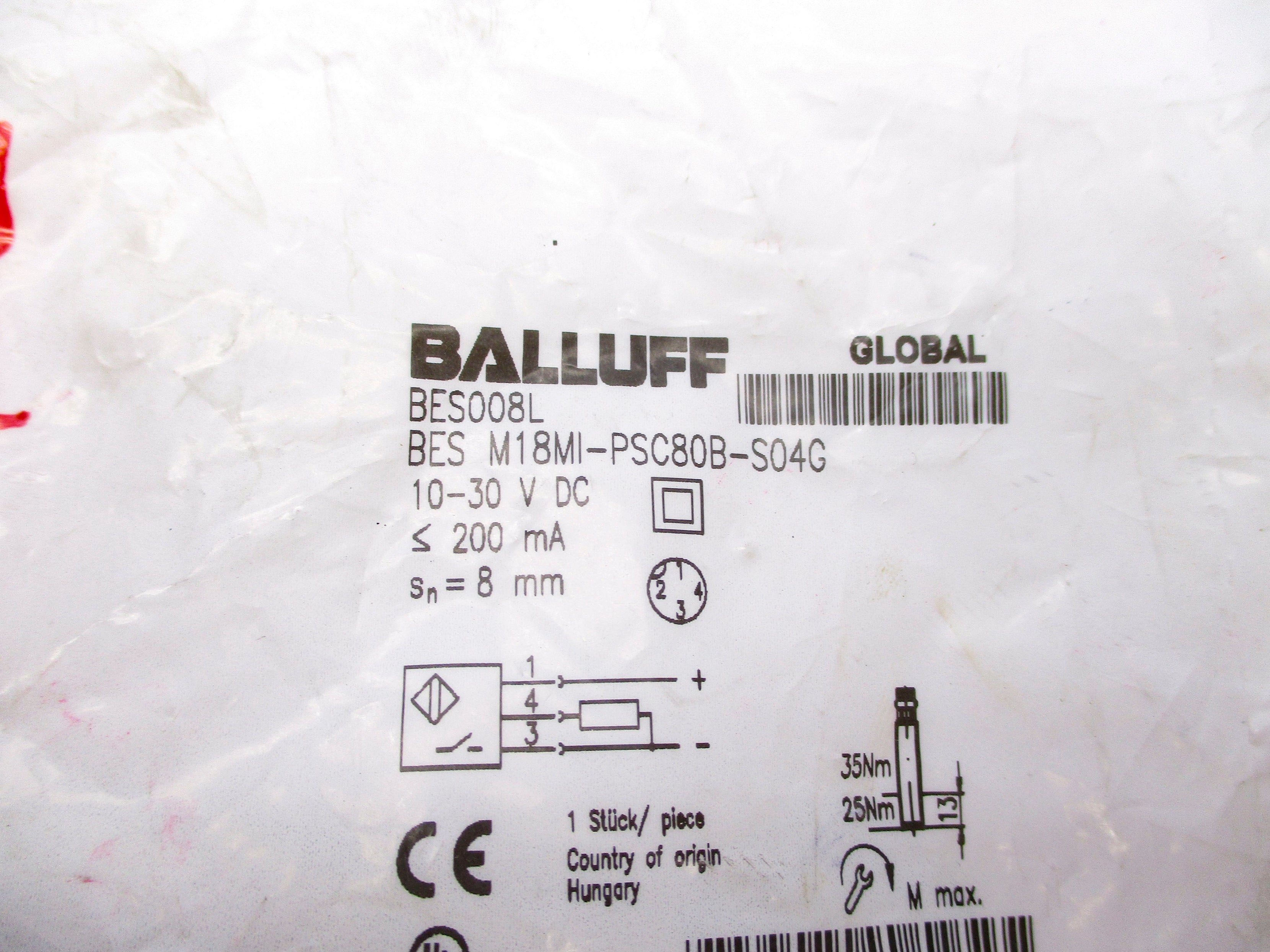 BALLUFF BESM18MI-PSC80B-S04G BES008L 10-30VDC NSMP