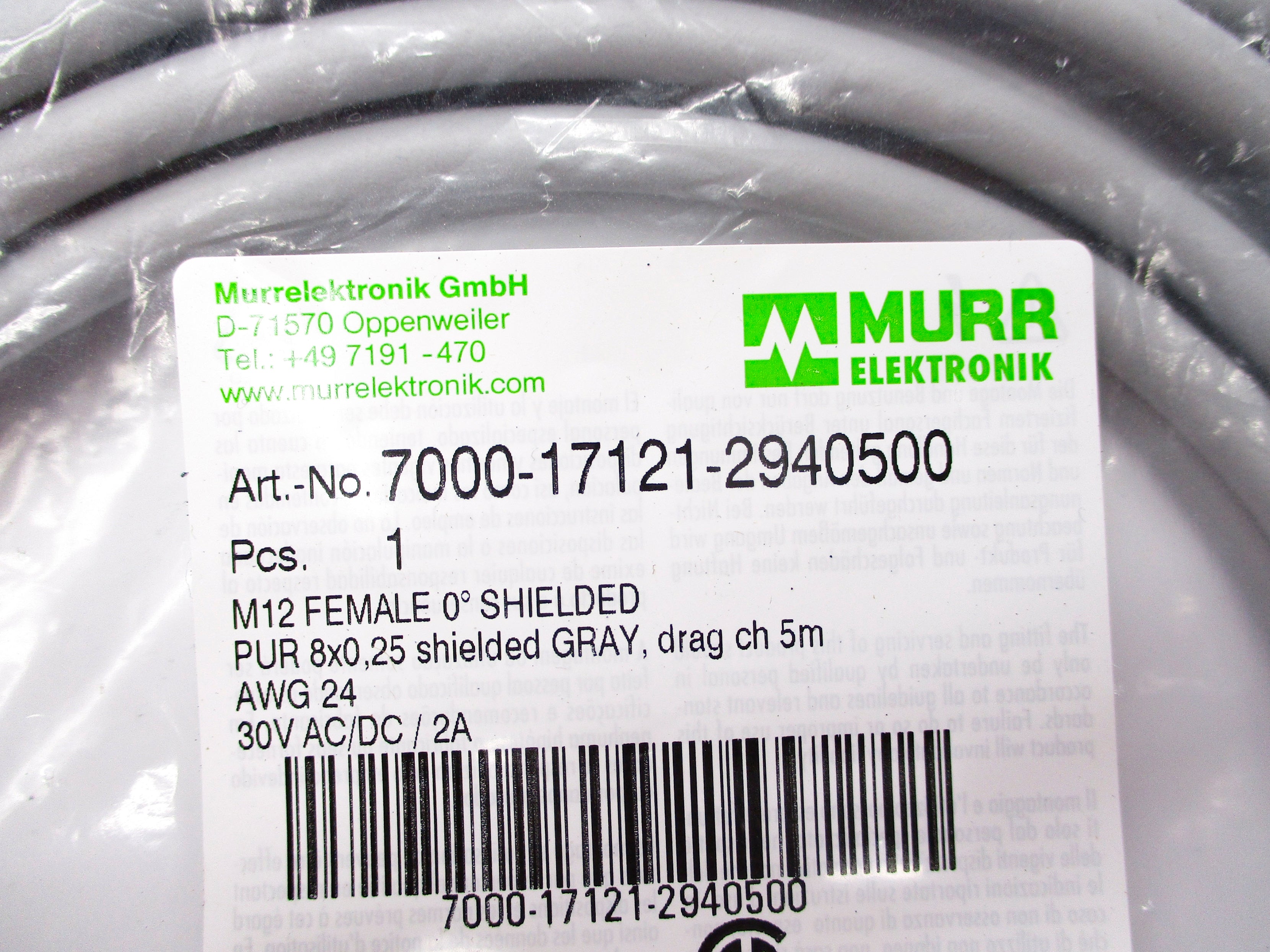 MURR ELEKTRONIK 7000-17121-2940500 NSMP