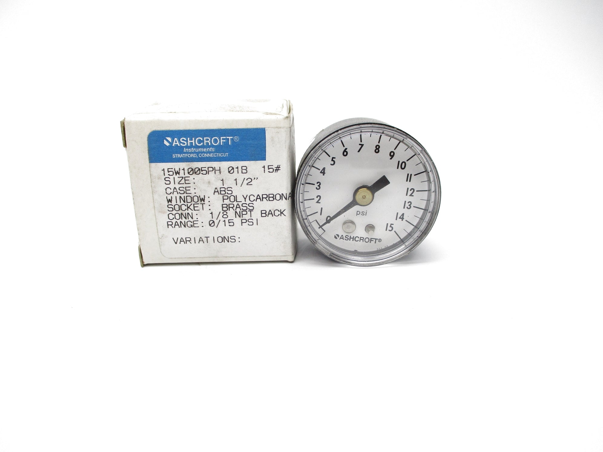 ASHCROFT 15W1005PH01B15# 0-15PSI NSMP