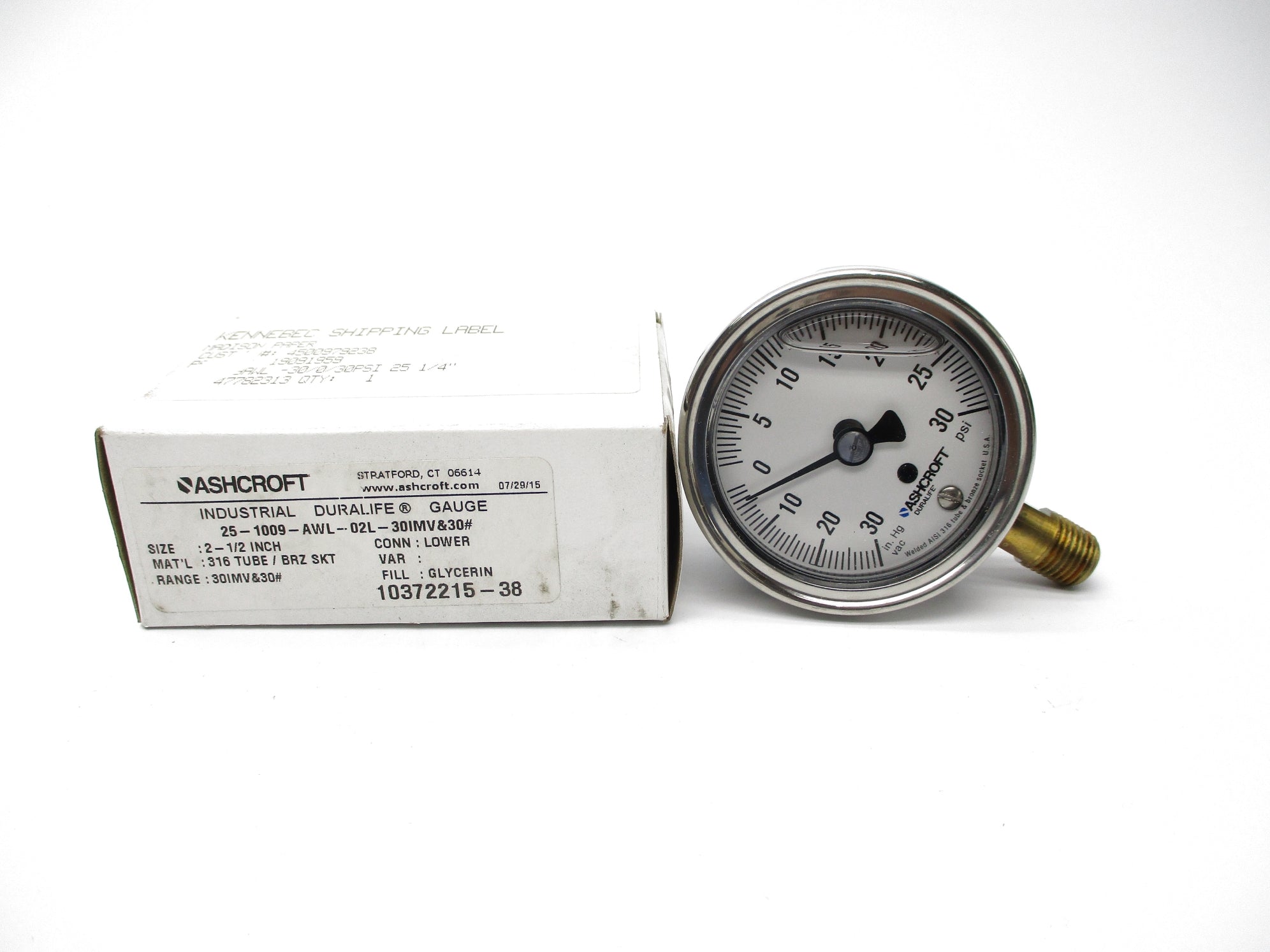ASHCROFT 25-1009-AWL-02L-30IMV&30# 2-1/2" NSMP