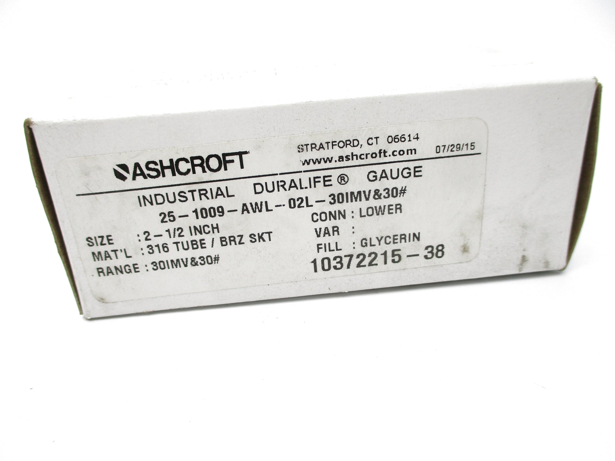 ASHCROFT 25-1009-AWL-02L-30IMV&30# 2-1/2" NSMP