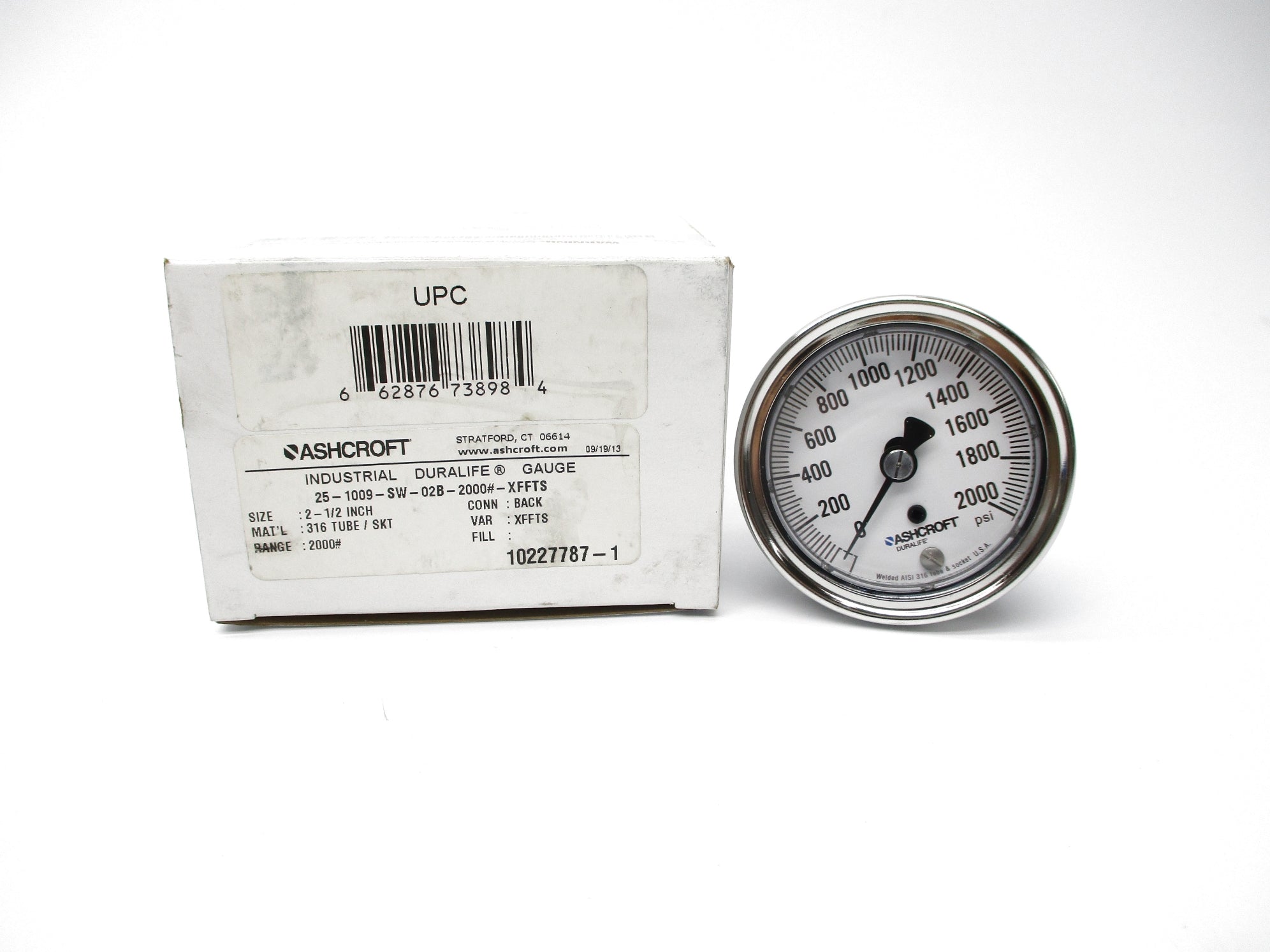 ASHCROFT 25-1009-SW-02B-2000#-XFFTS 0-2000PSI NSMP