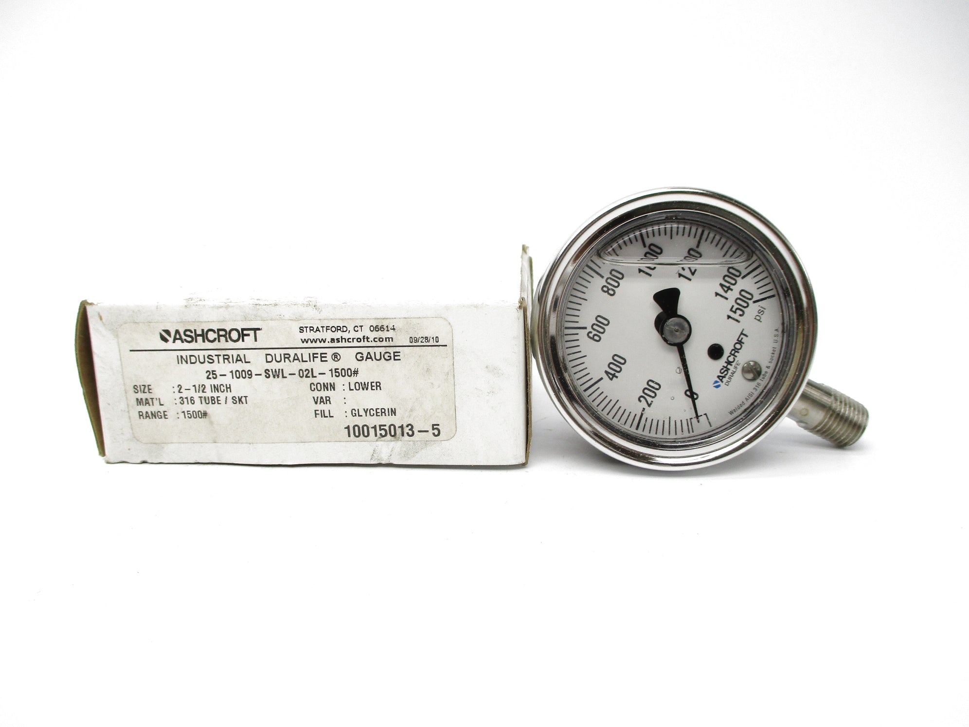 ASHCROFT 25-1009-SWL-02L-1500# 0-1500PSI NSMP