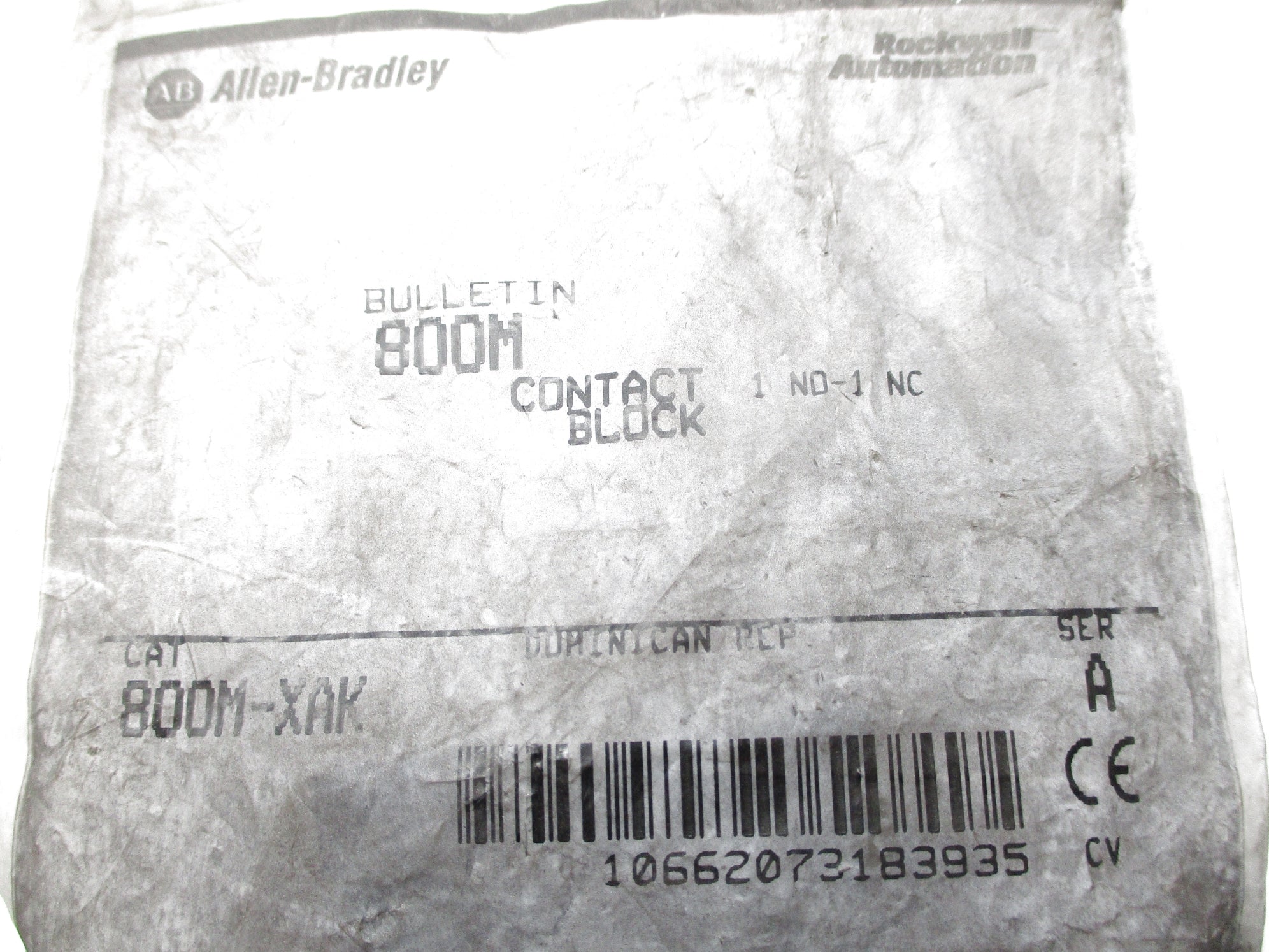 INDUSTRIAL SPARE PART 800M-XAK SER. A NSMP