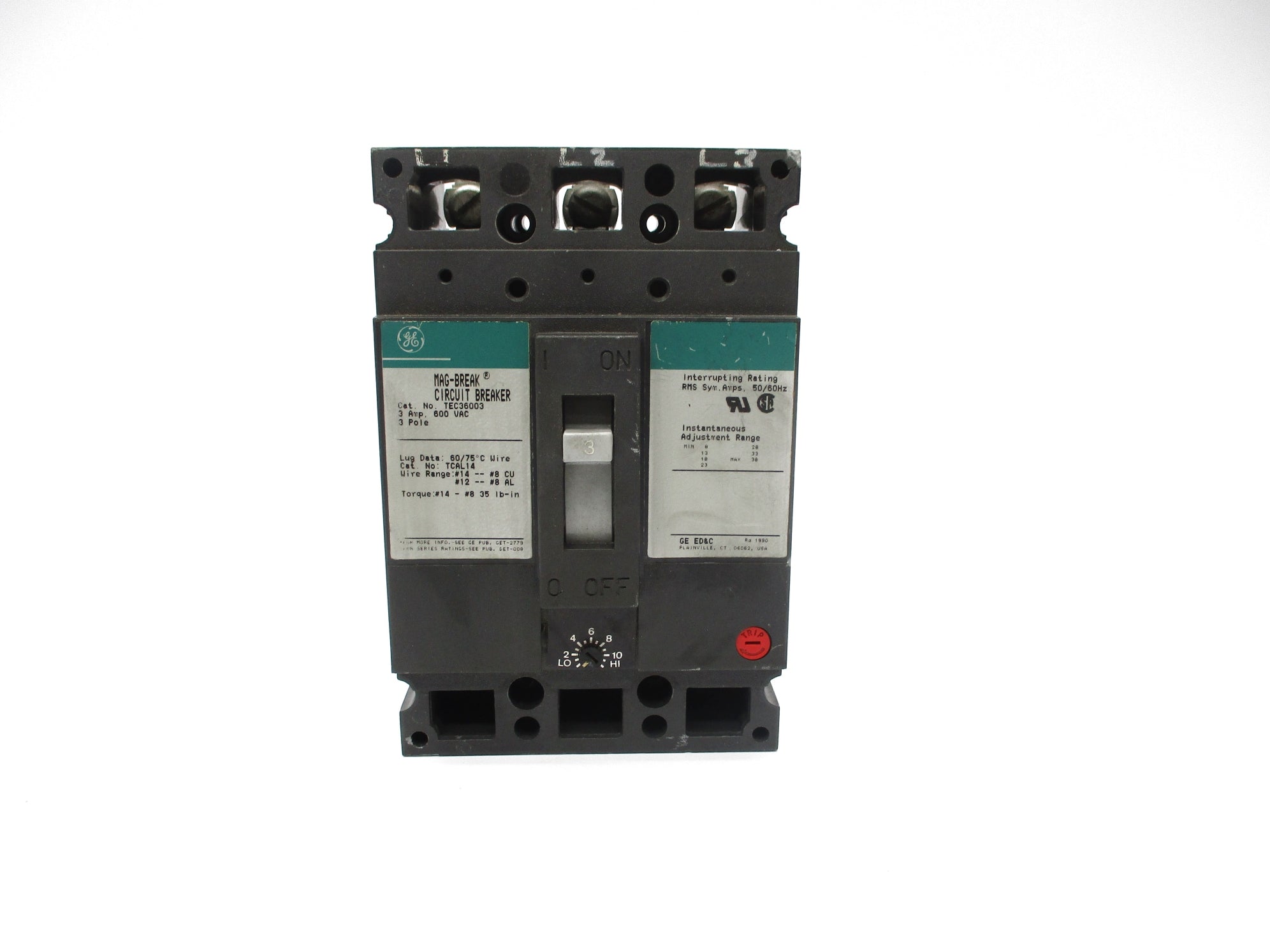 GENERAL ELECTRIC TEC36003 TCAL14 3A 600VAC UNMP