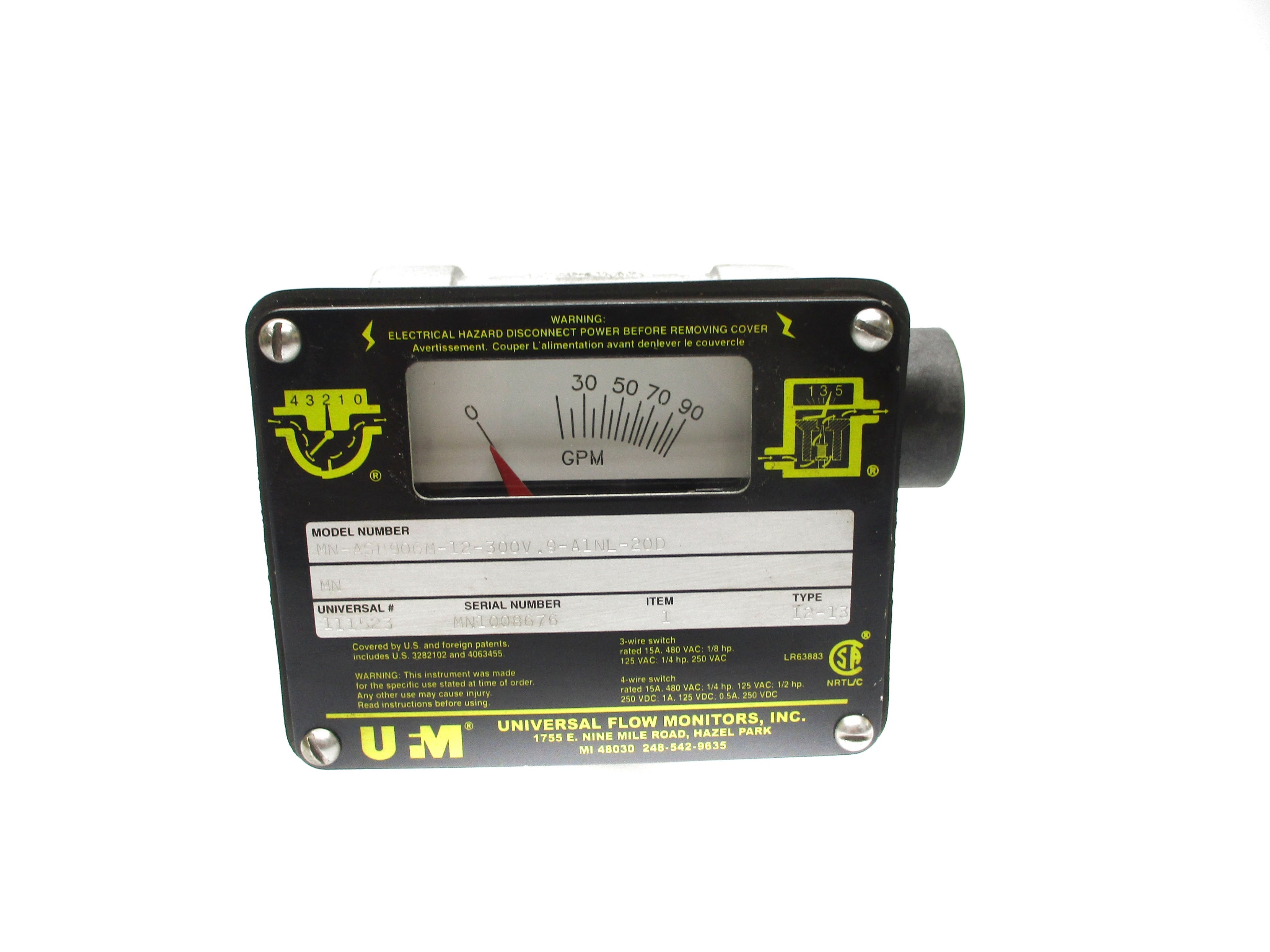 UNIVERSAL FLOW MONITORS MN-ASB90GM-12-300V.9-A1NL-20D NSNP