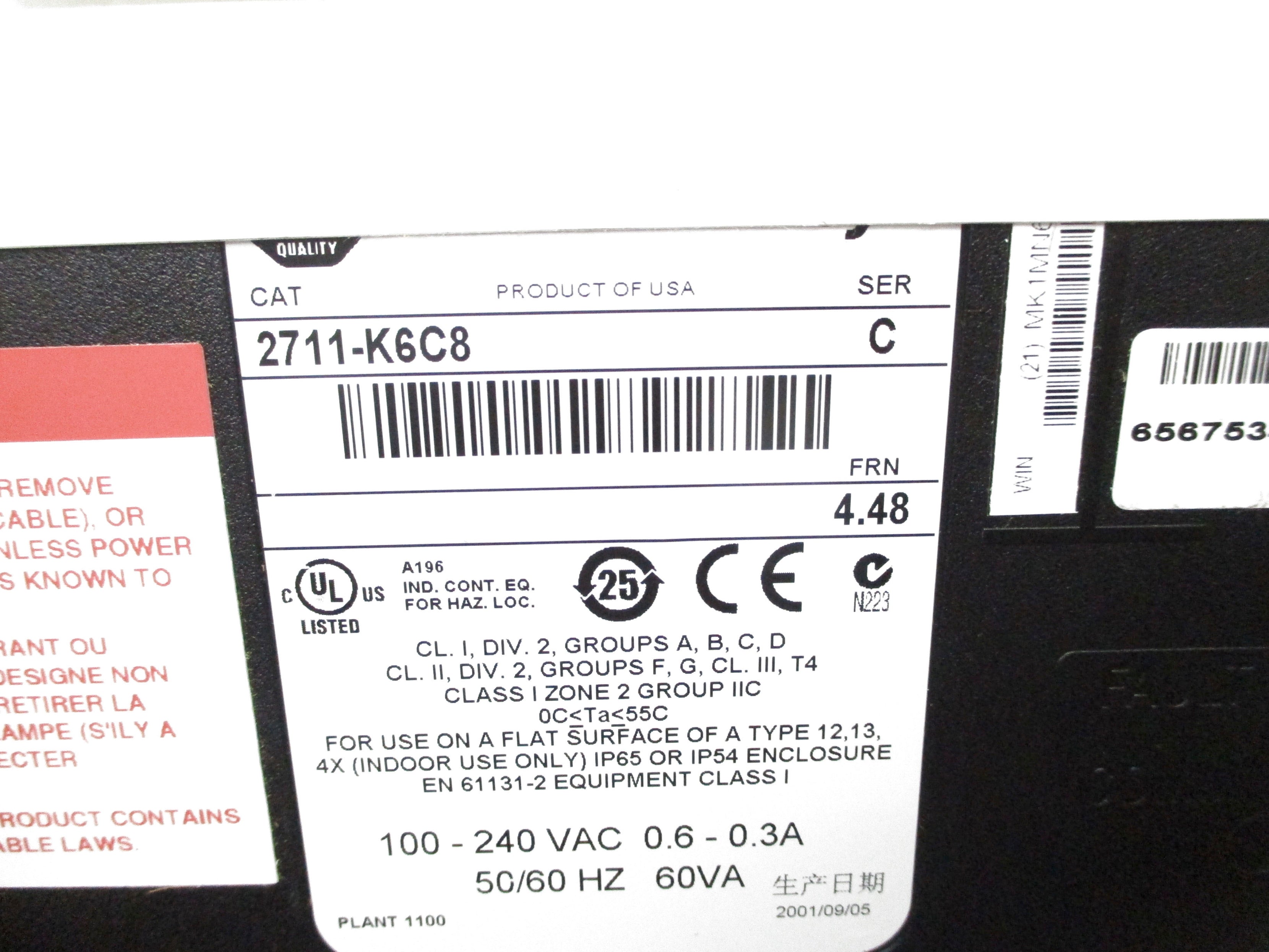 ALLEN BRADLEY 2711-K6C8 SER. C F/W 4.48 NSNP