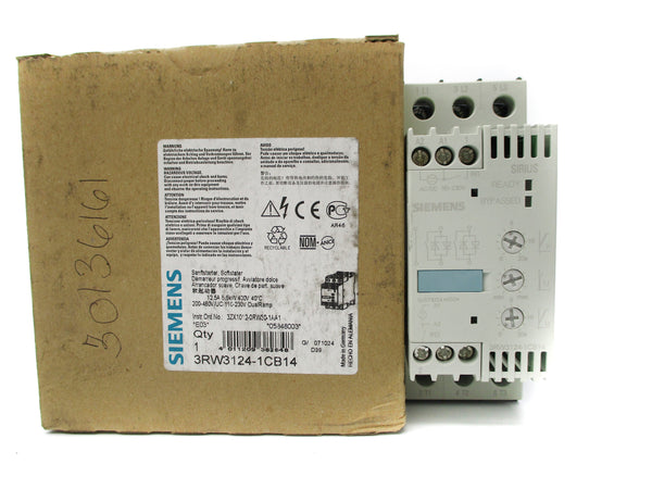 SIEMENS 3RW3124-1CB14 200-460V 12.5A NSMP