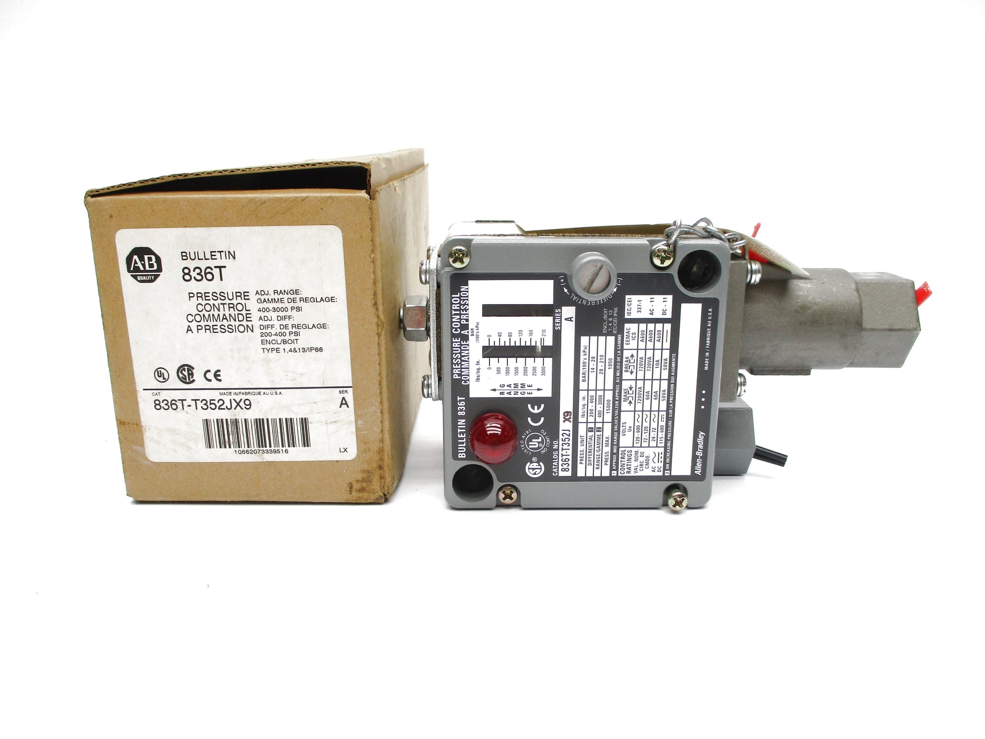 ALLEN BRADLEY 836T-T352JX9 SER. A 400-3000PSI (BR/WH) NSMP