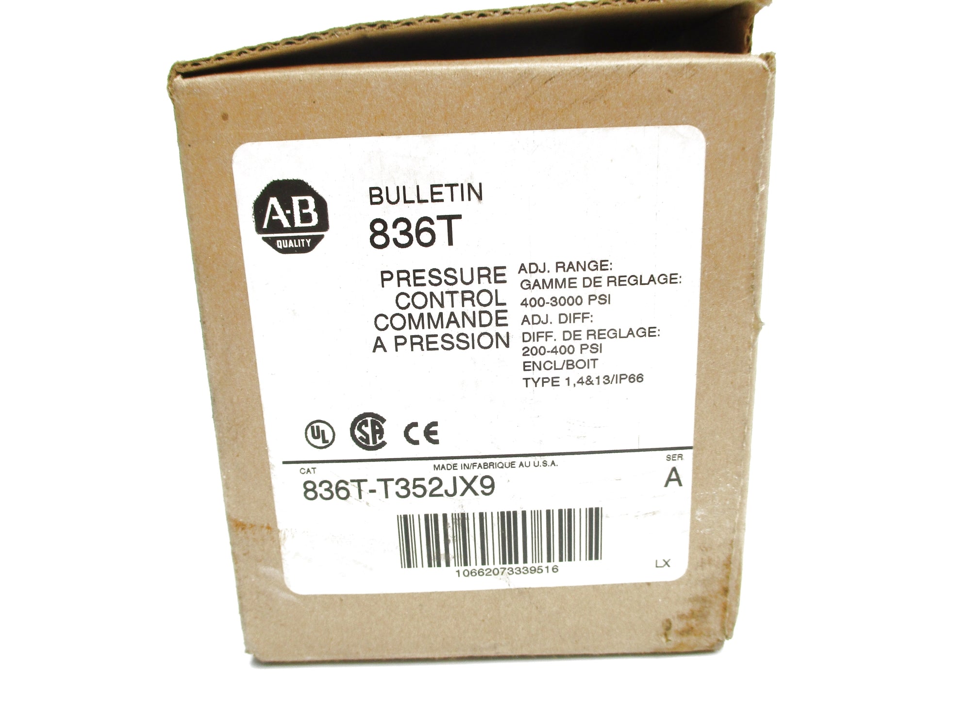 ALLEN BRADLEY 836T-T352JX9 SER. A 400-3000PSI (BR/WH) NSMP