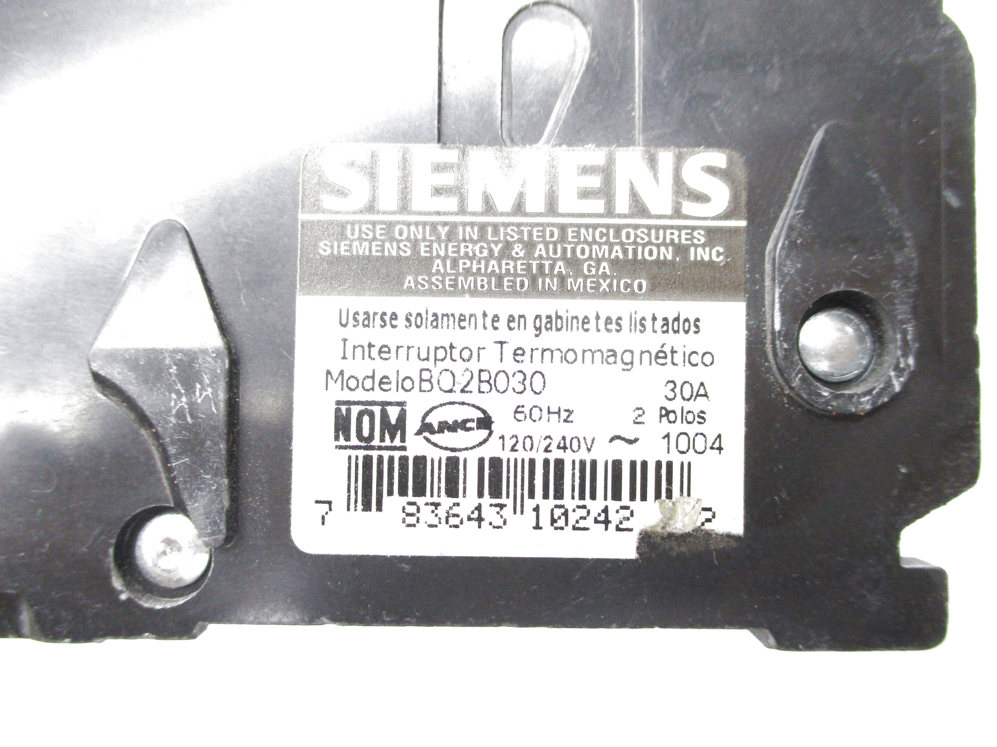 SIEMENS BQ2B030 30A 120/240VAC UNMP
