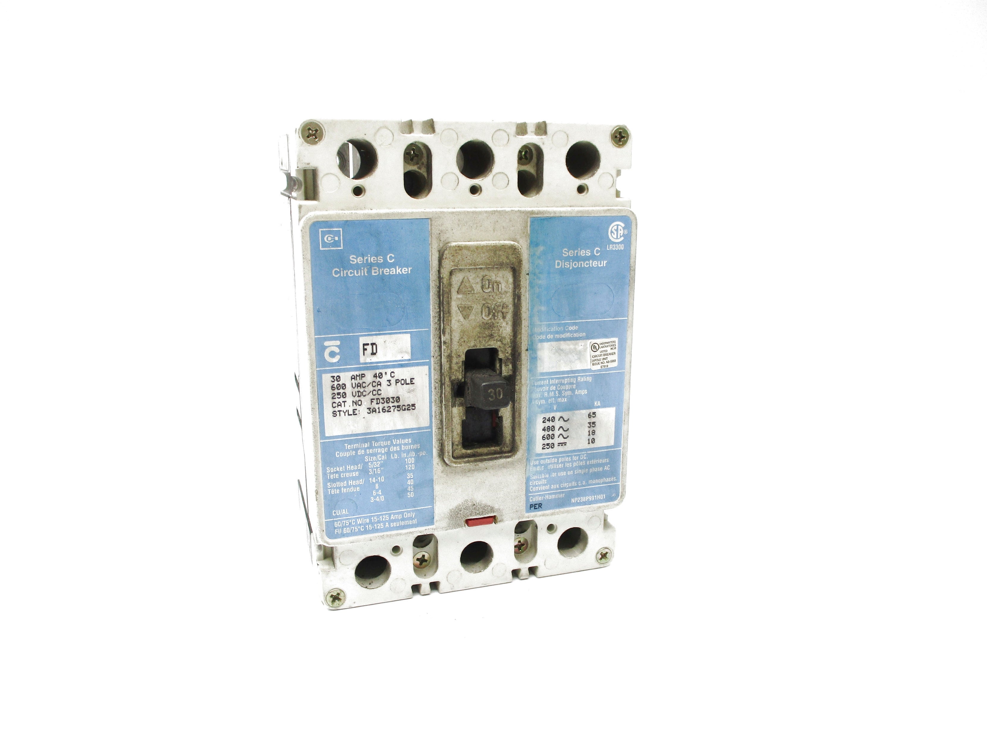 CUTLER HAMMER FD3030 30A 600VAC UNMP