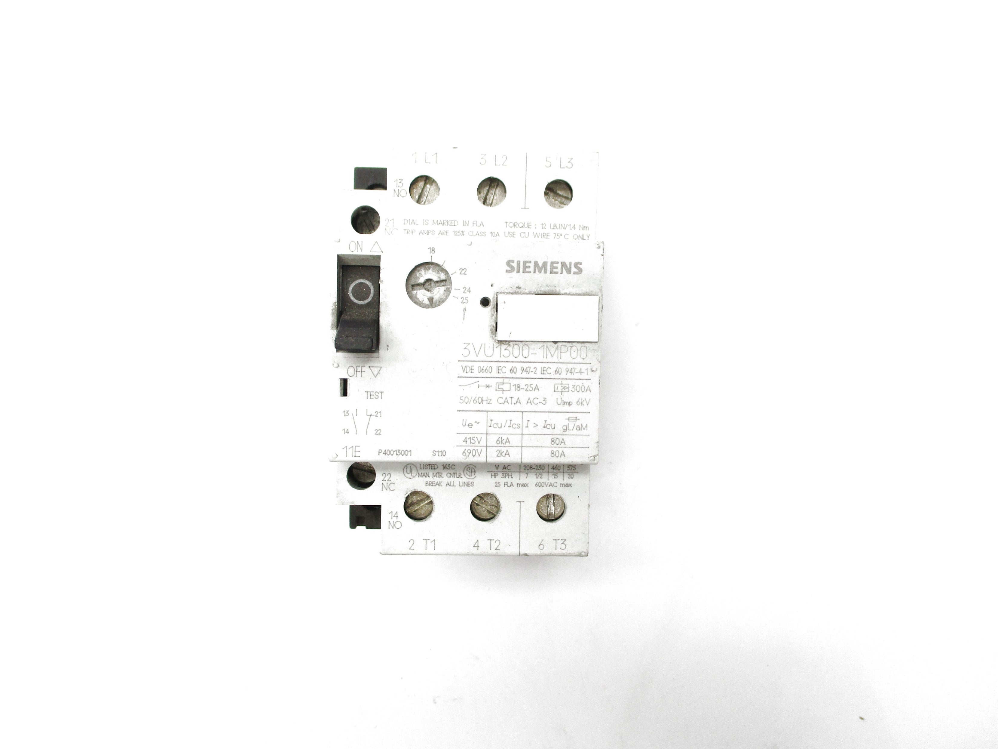 SIEMENS 3VU1300-1MP00 690V 18-25A UNMP