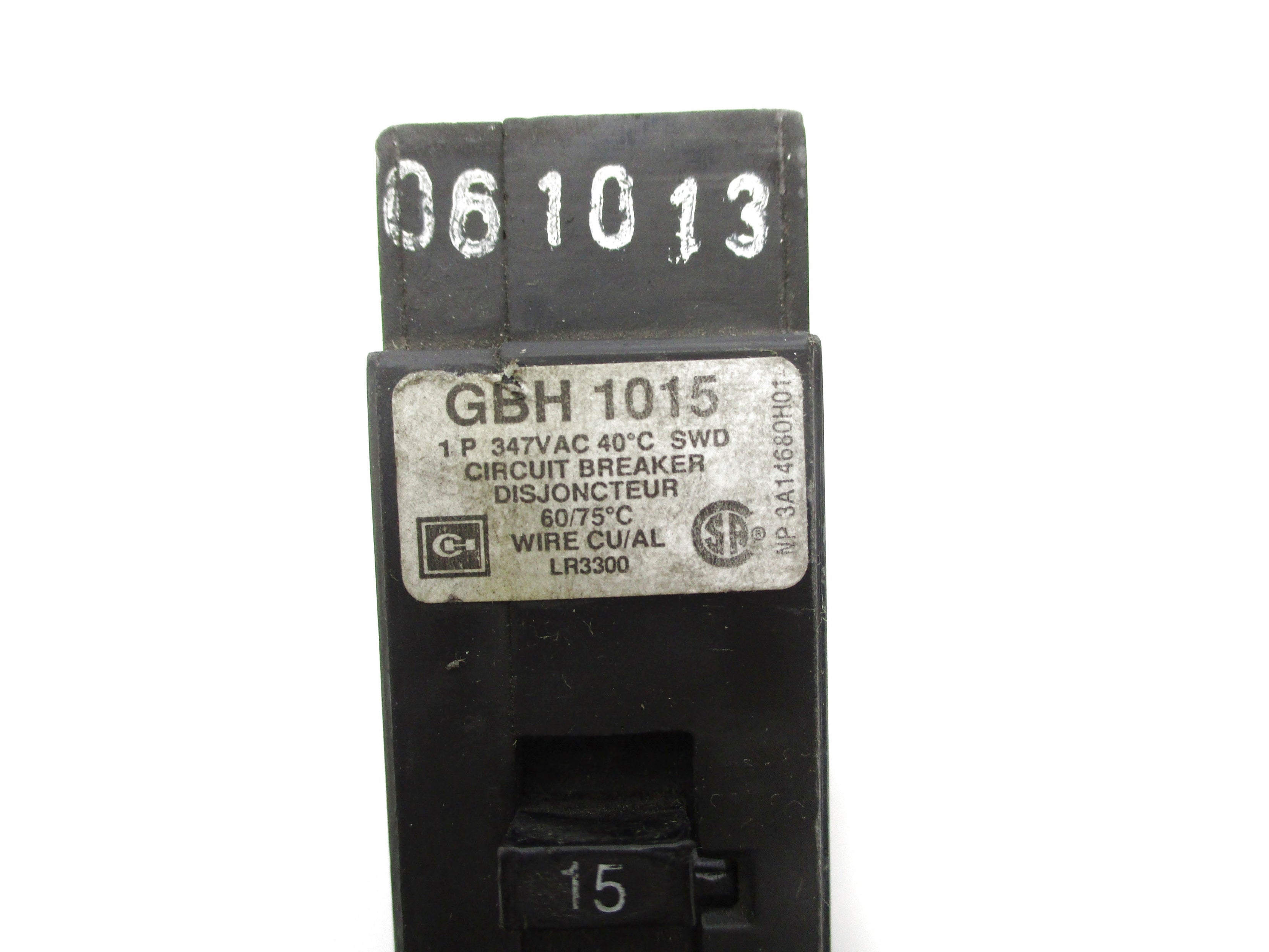 CUTLER HAMMER GBH1015 15A 347VAC UNMP