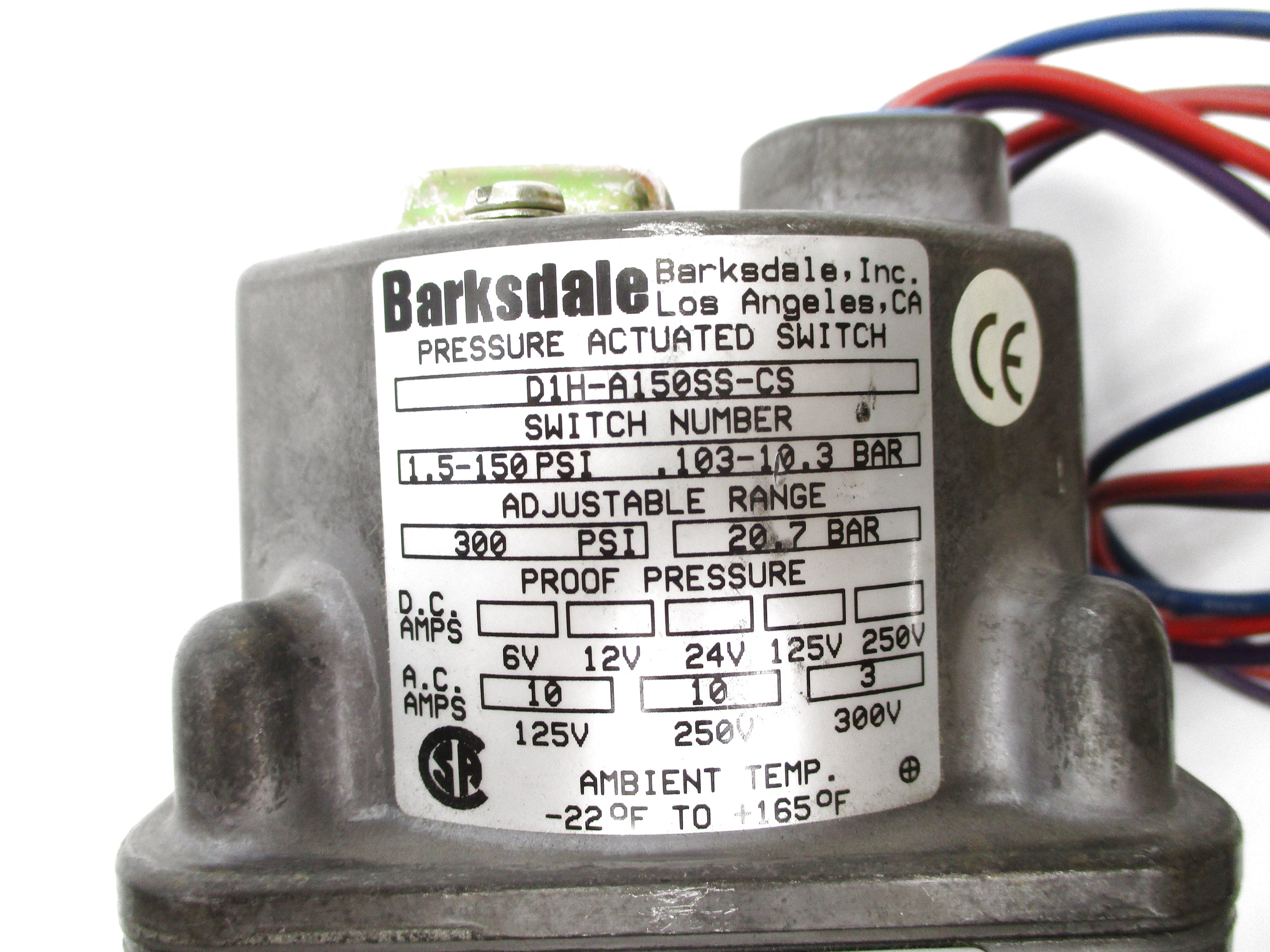 BARKSDALE D1H-A150SS-CS 300PSI NSNP