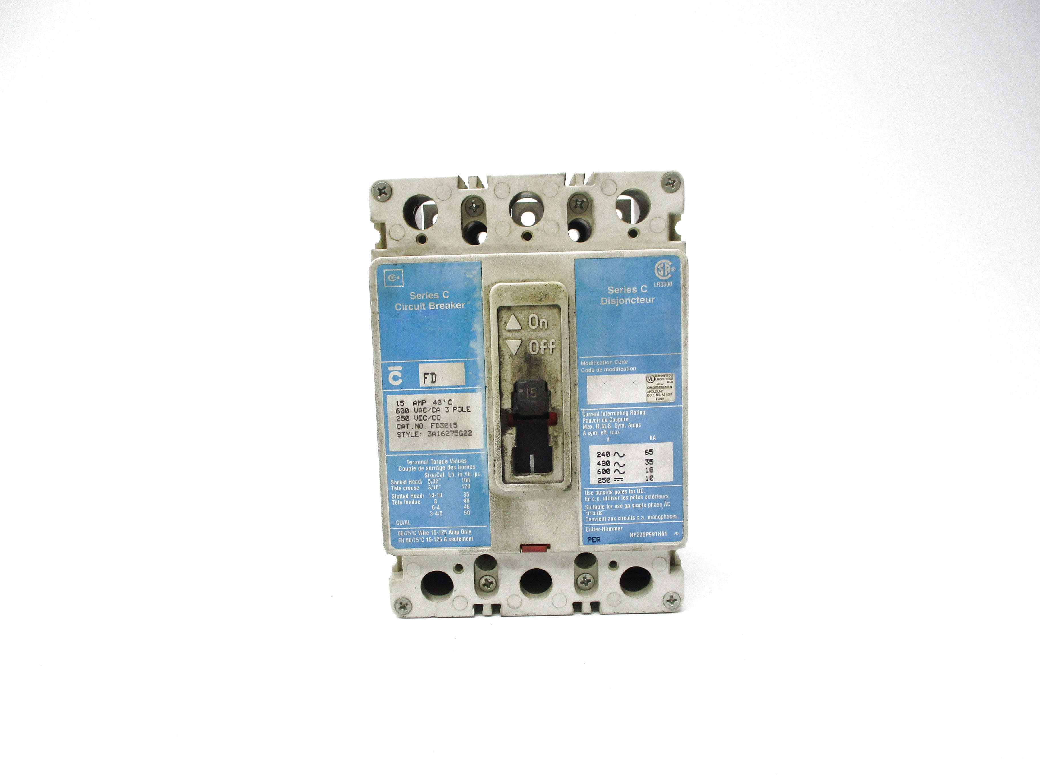 CUTLER HAMMER FD3015 15A 600VAC UNMP