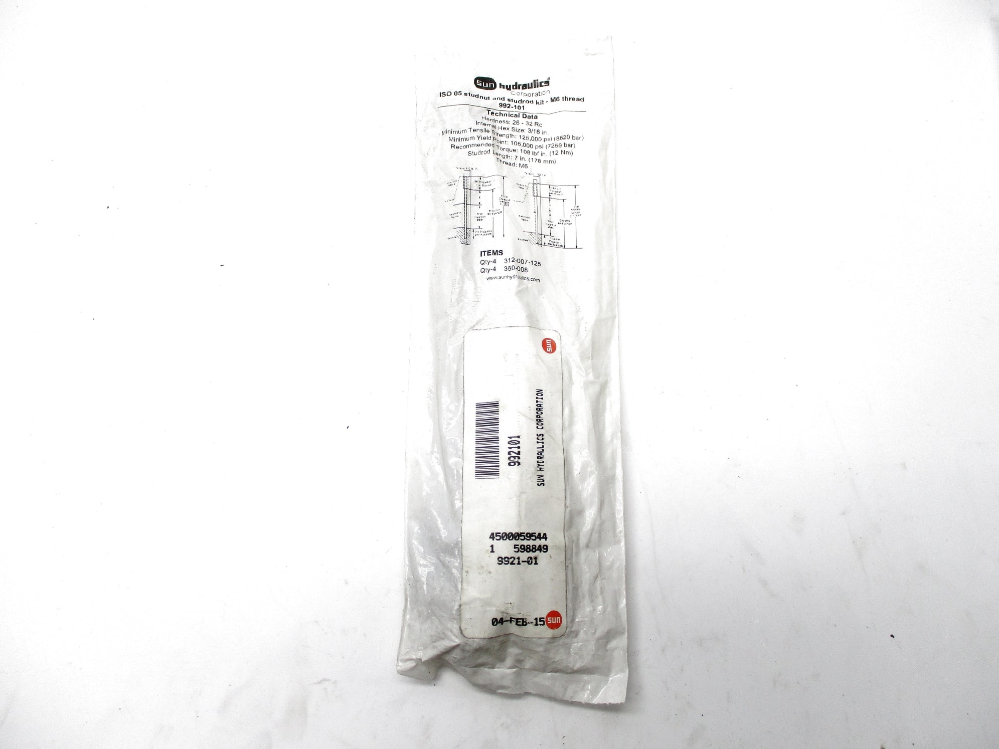 SUN HYDRAULICS 992-101 (PKG OF 4) NSMP
