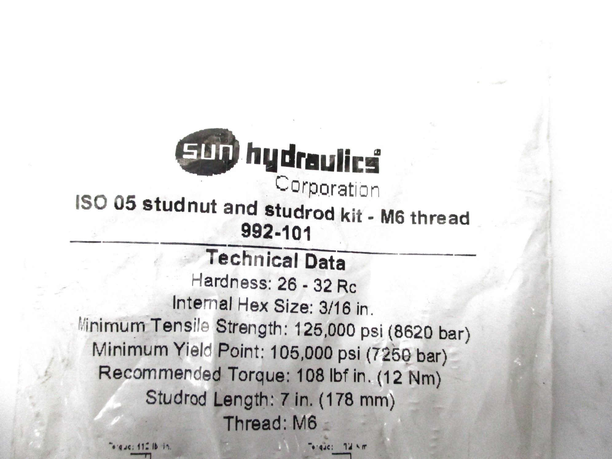 SUN HYDRAULICS 992-101 (PKG OF 4) NSMP