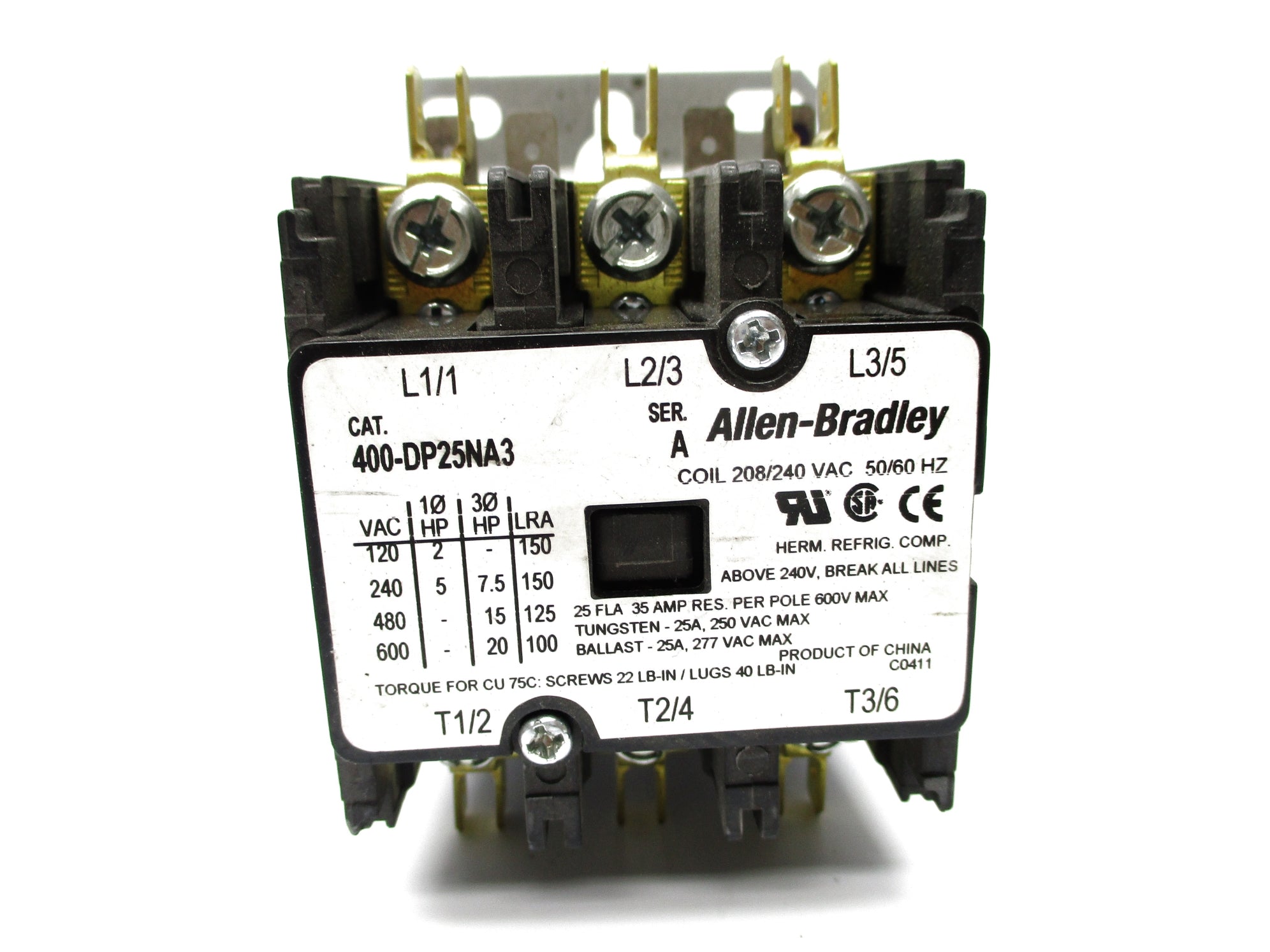 ALLEN BRADLEY 400-DP25NA3 SER. A 208/240VAC NSNP
