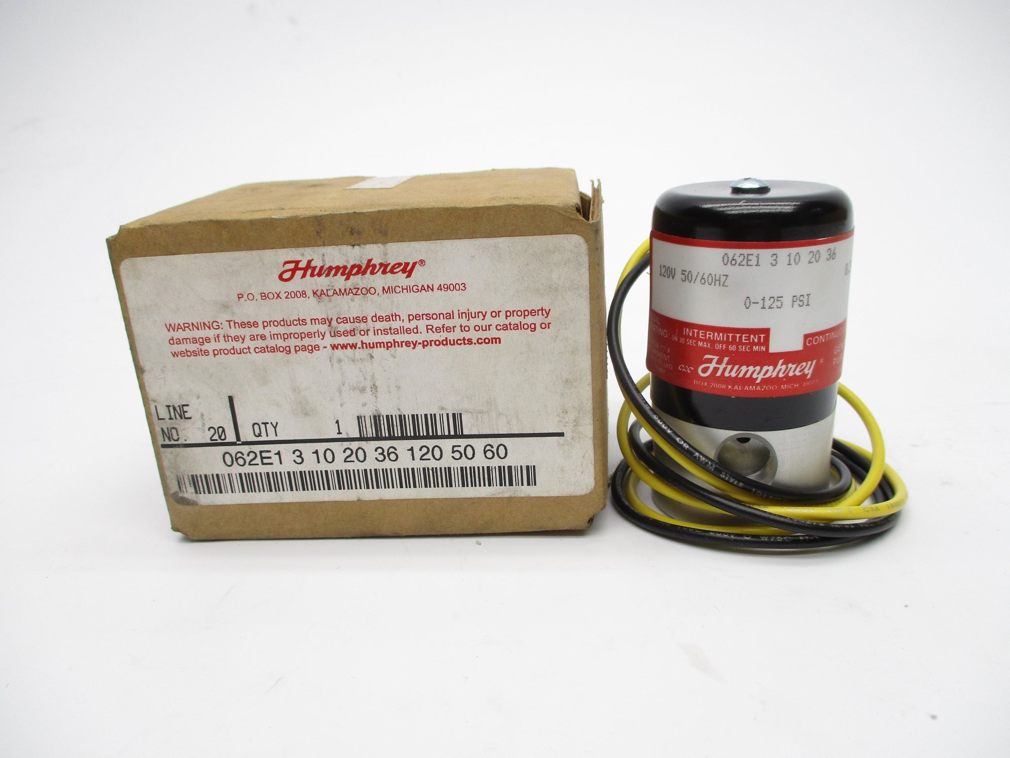 HUMPHREY 062E131020361205060 0-125PSI 120V NSMP