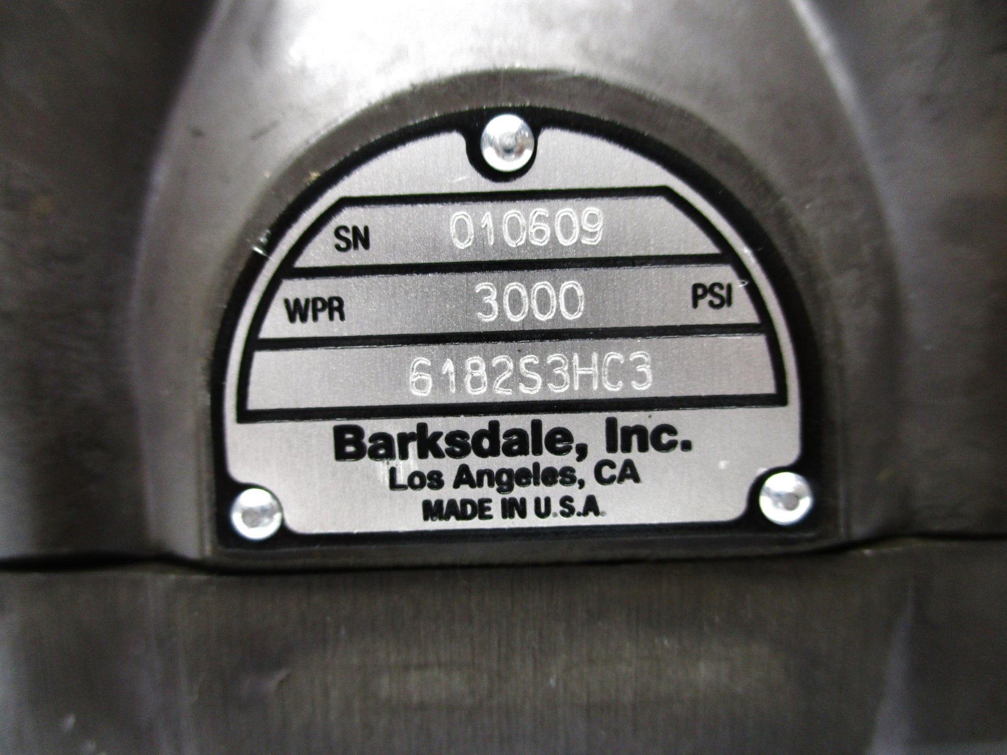 BARKSDALE 6182S3HC3 3000PSI NSNP
