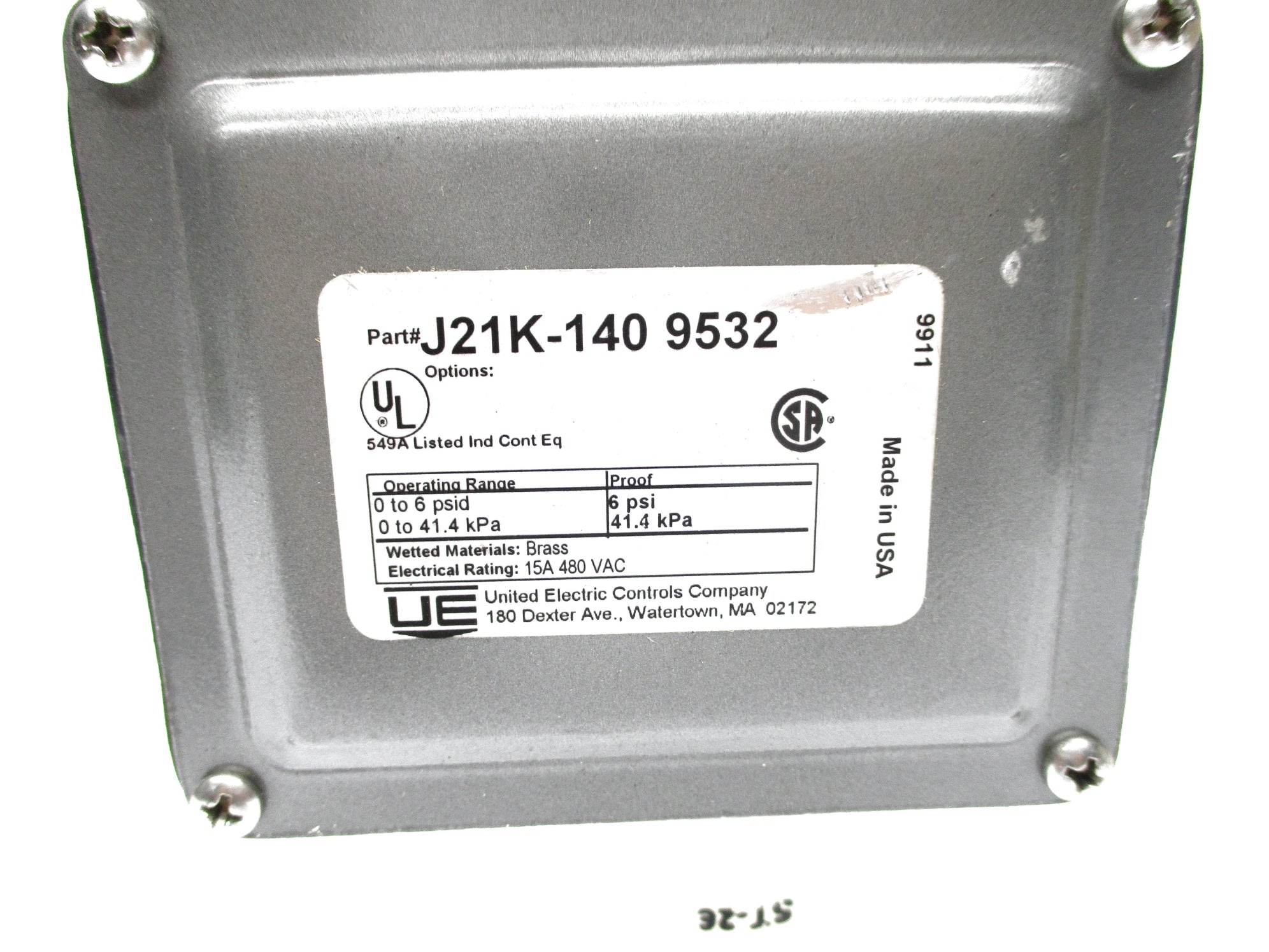 UNITED ELECTRIC CONTROLS J21K-140-9532 6PSI NSNP