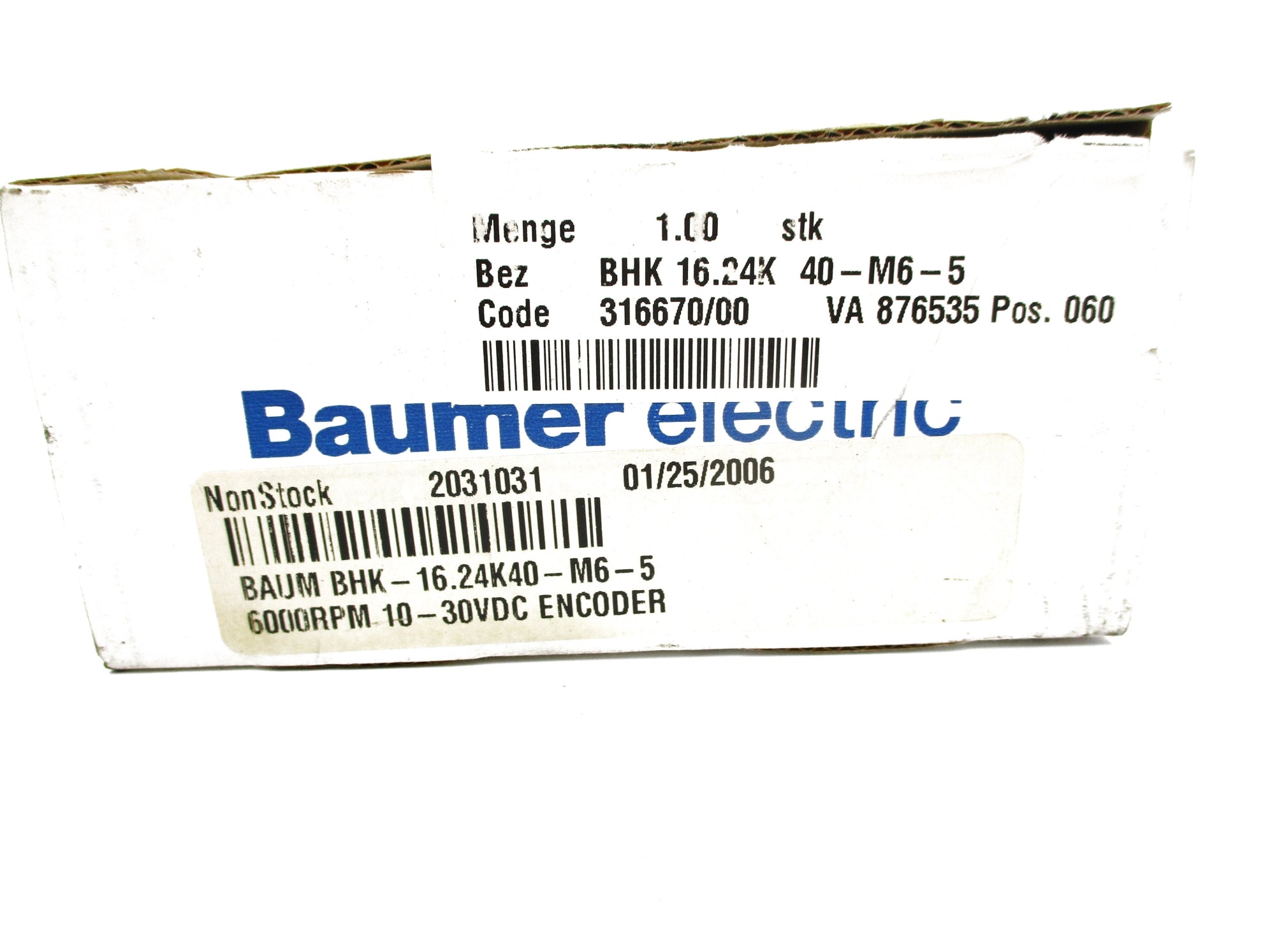 BAUMER ELECTRIC BHK-16.24K40-M6-5 NSMP