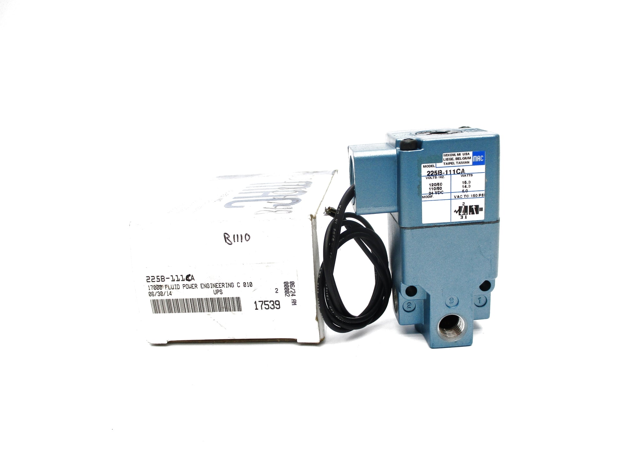 MAC 225B-111CA 110/120VAC 150PSI NSMP
