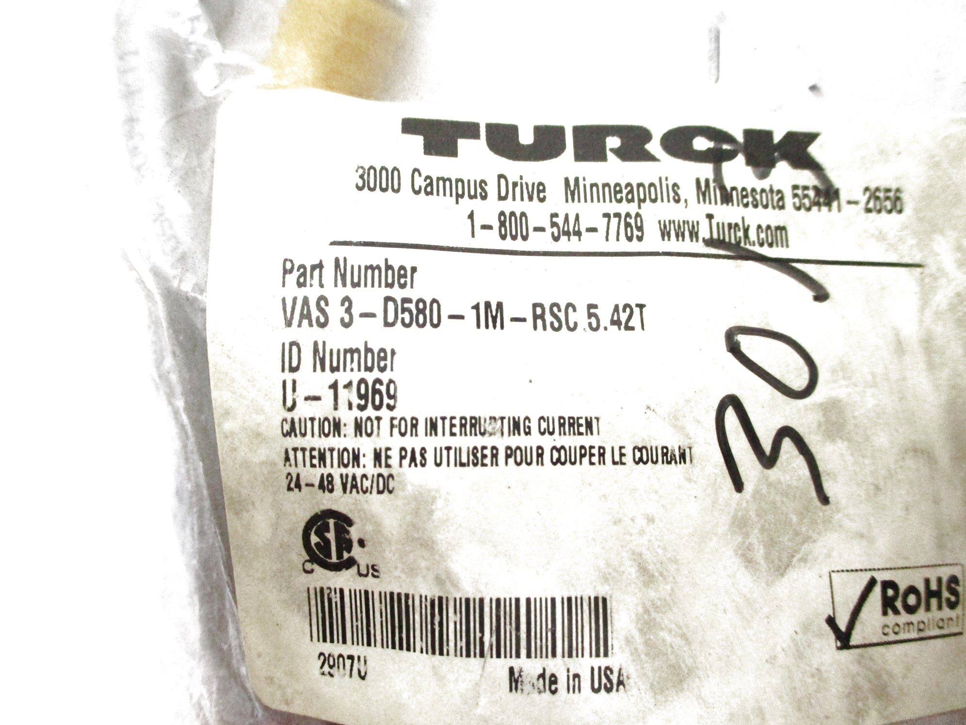 TURCK VAS3-D580-1M-RSC5.42T NSMP