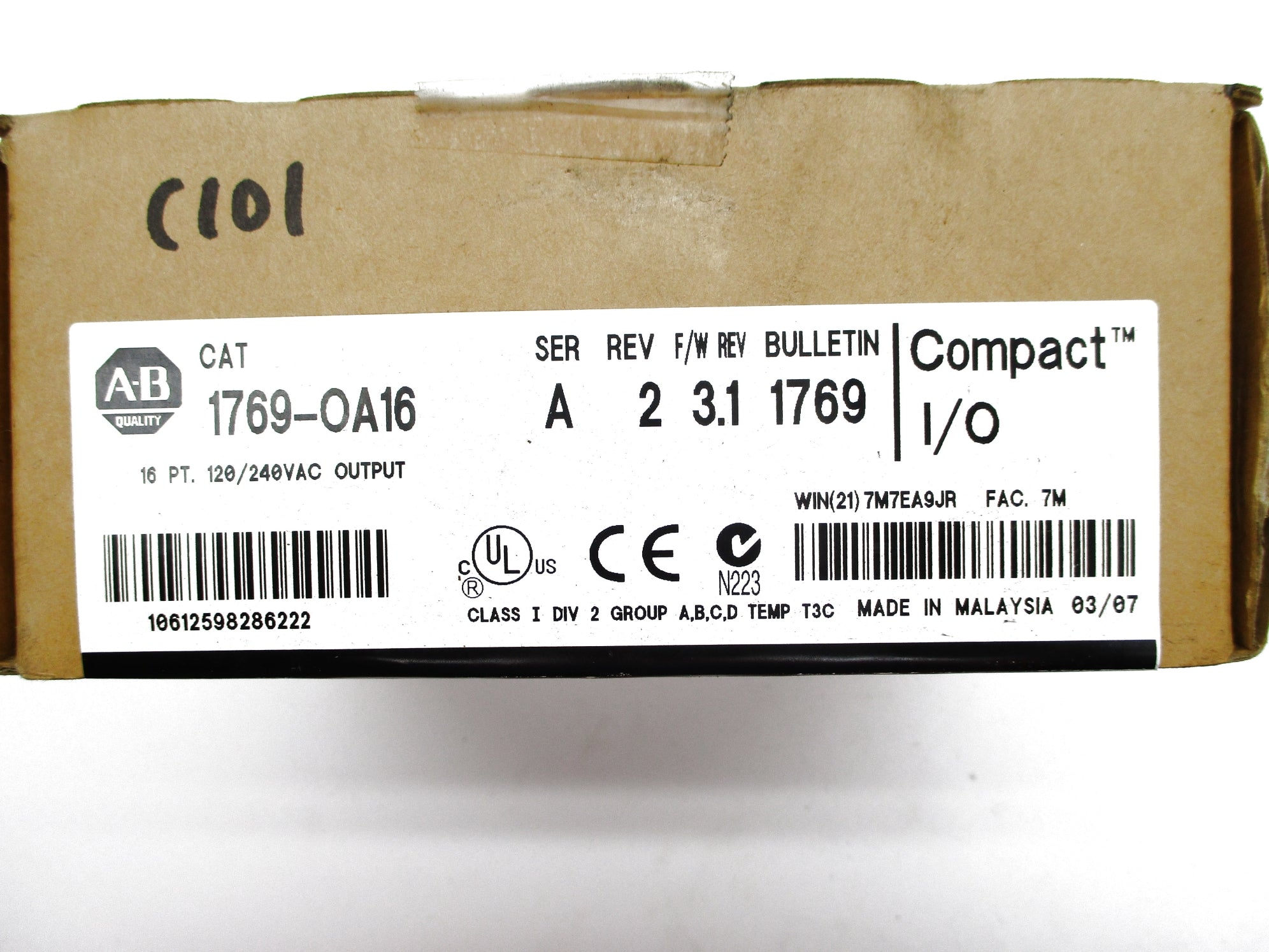 ALLEN BRADLEY 1769-OA16 SER. A F/W 3.1 DATE: 2007 NSFS